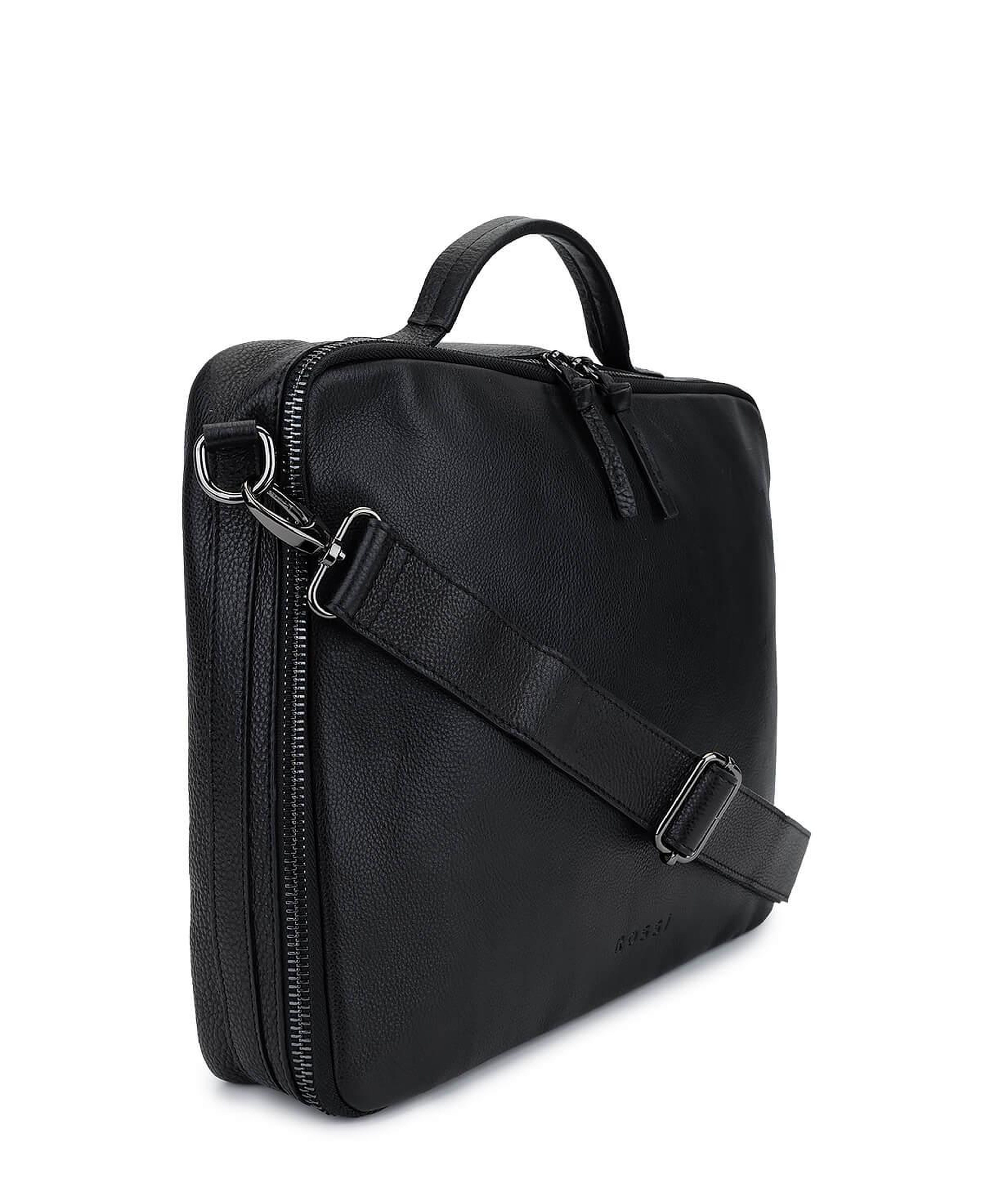 Bruno Rossi Bag Erkek Hakiki Deri Siyah Evrak Çantası