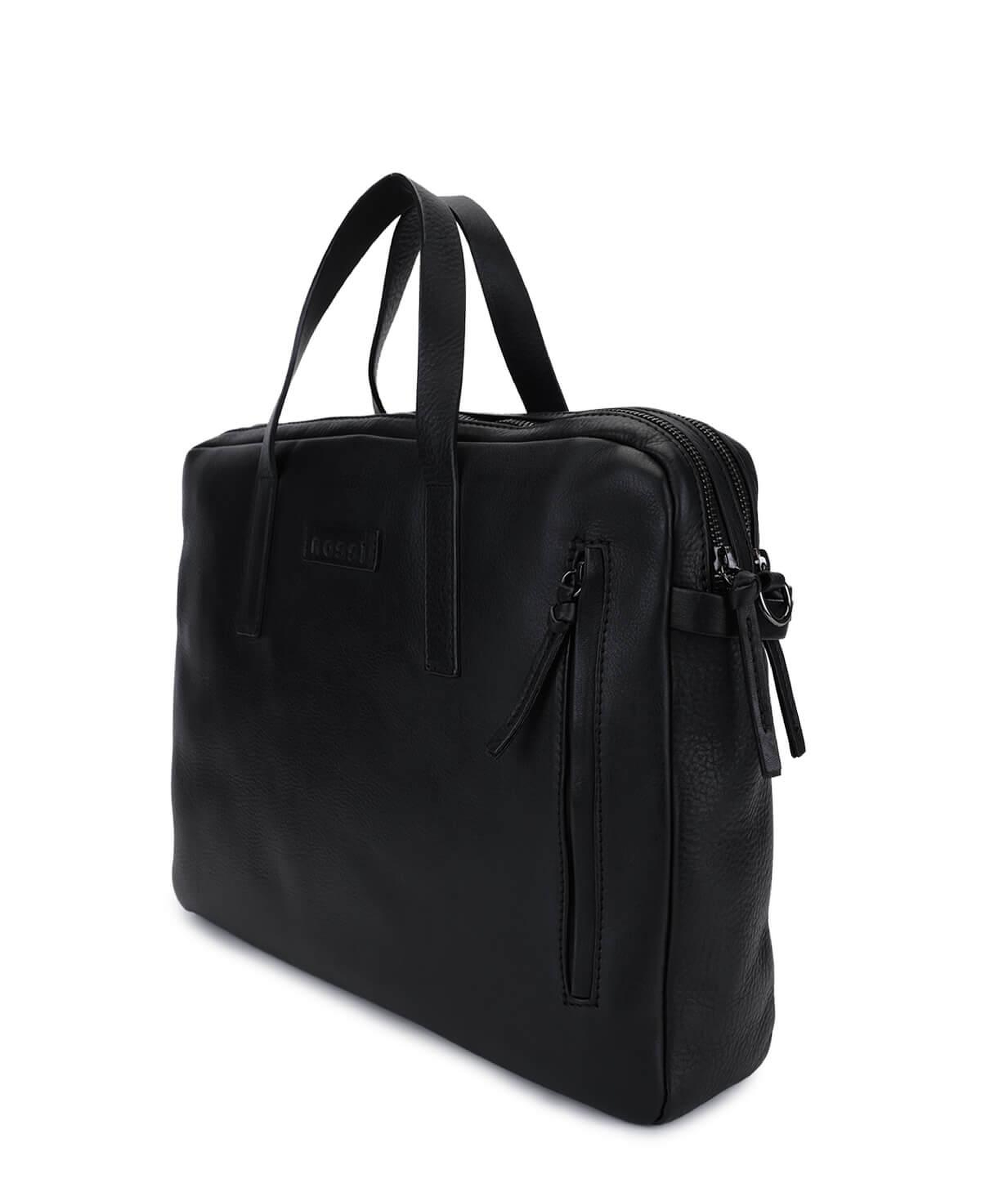 Bruno Rossi Bag Erkek Hakiki Deri Siyah Evrak Çantası