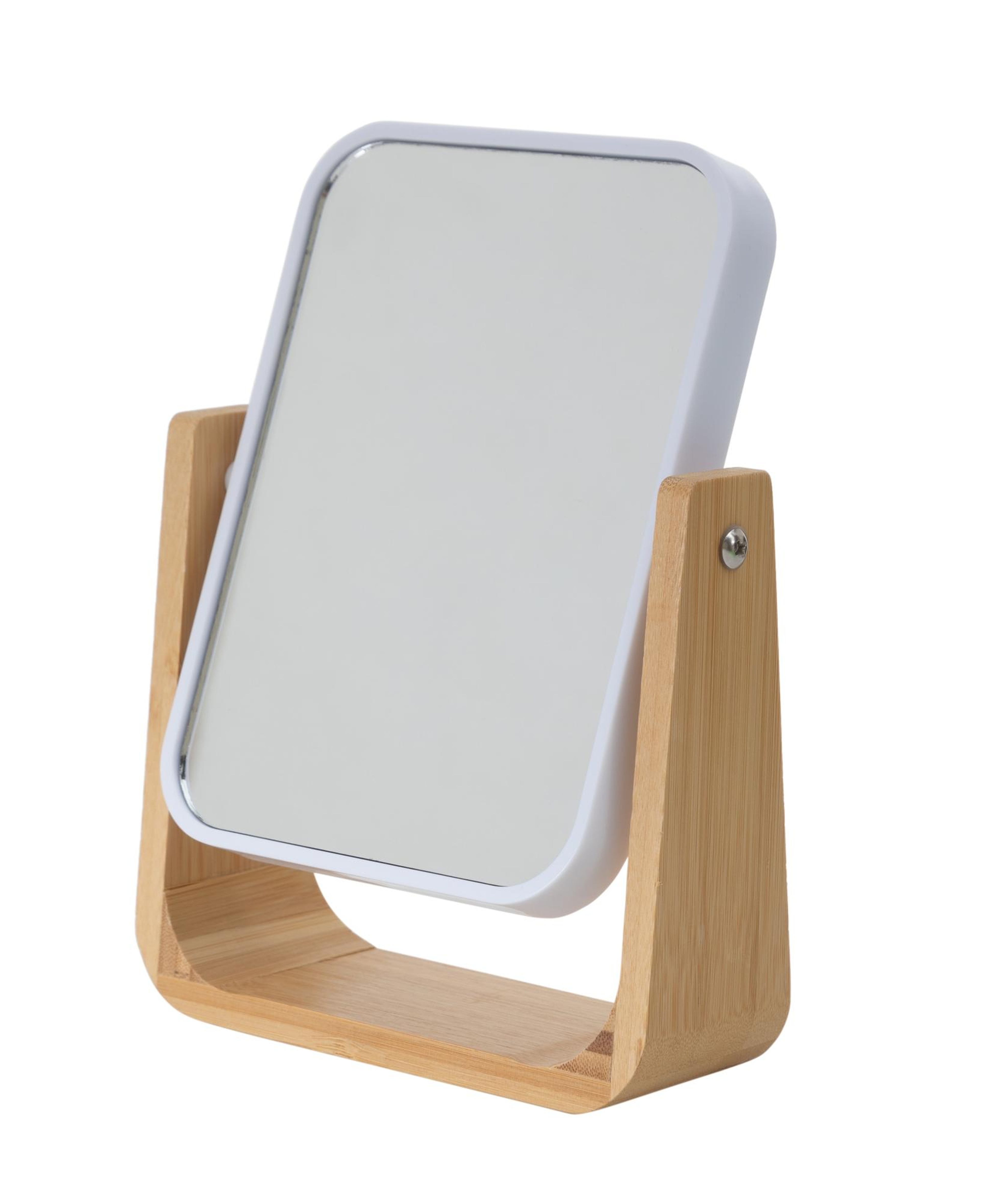 BOHO BAMBU BÜYÜTEÇLİ AYNA BEYAZ 16X5,8X21,8