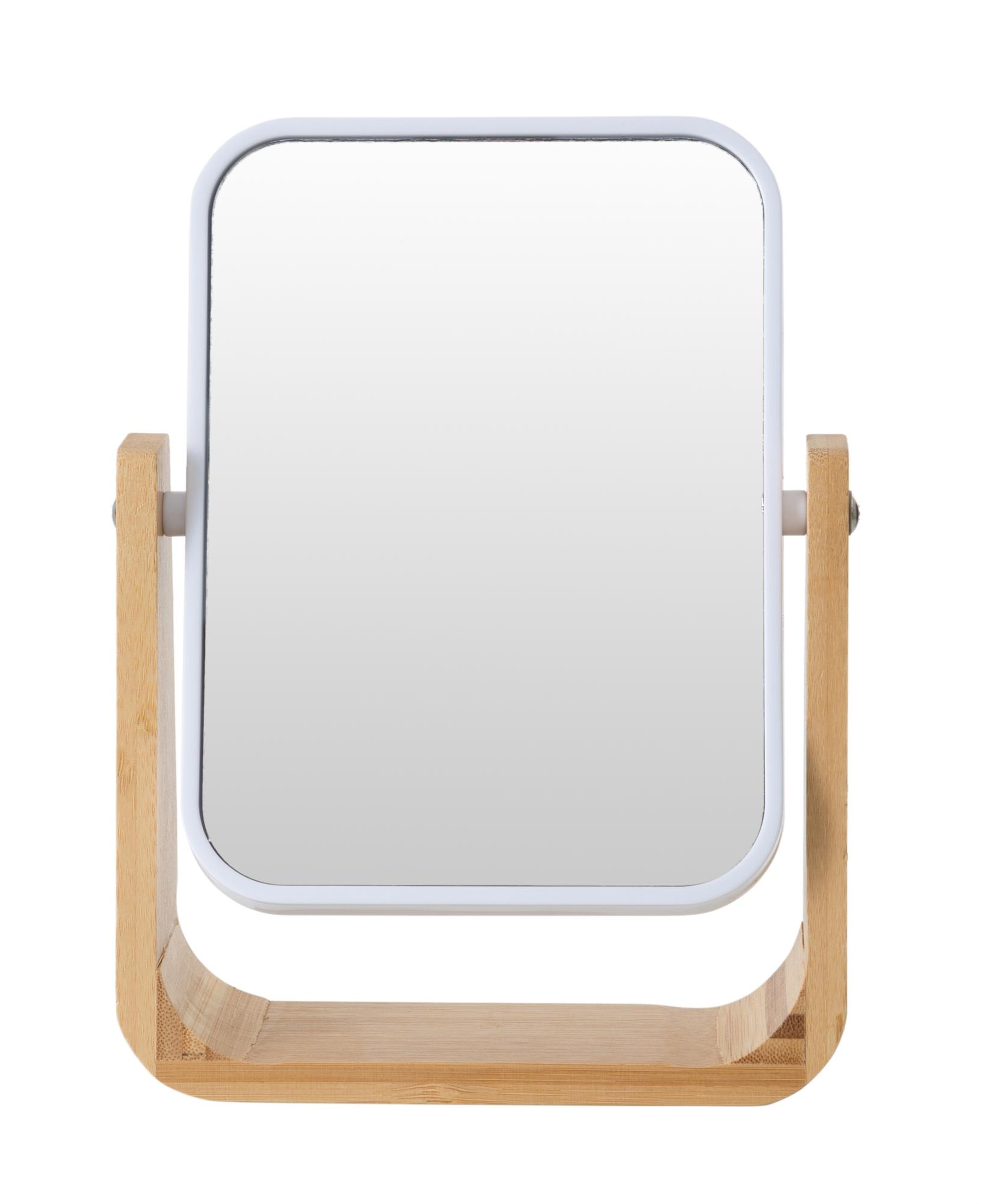 BOHO BAMBU BÜYÜTEÇLİ AYNA BEYAZ 16X5,8X21,8