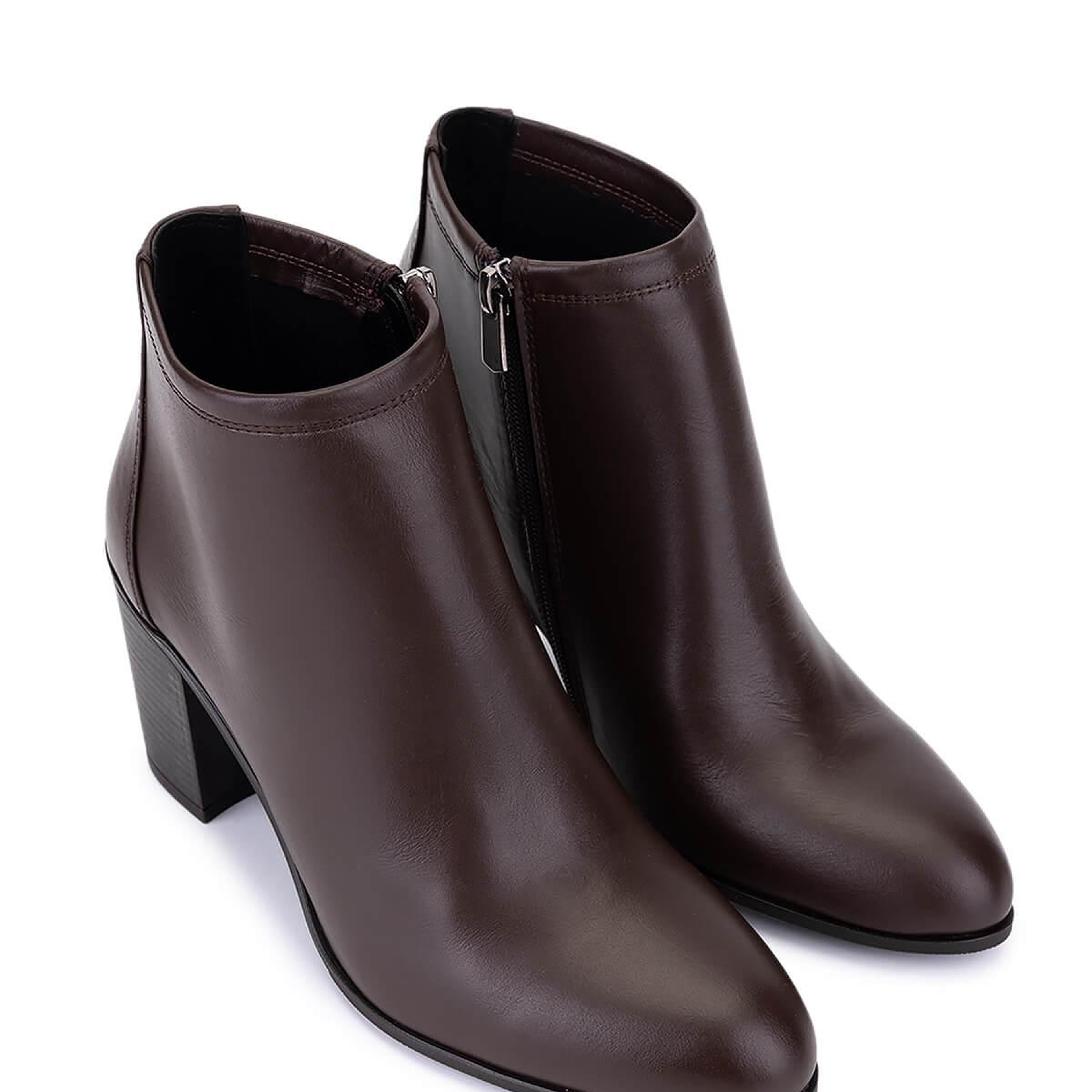 Tamer Tanca Kadın Hakiki Deri Kahverengi Topuklu Bot