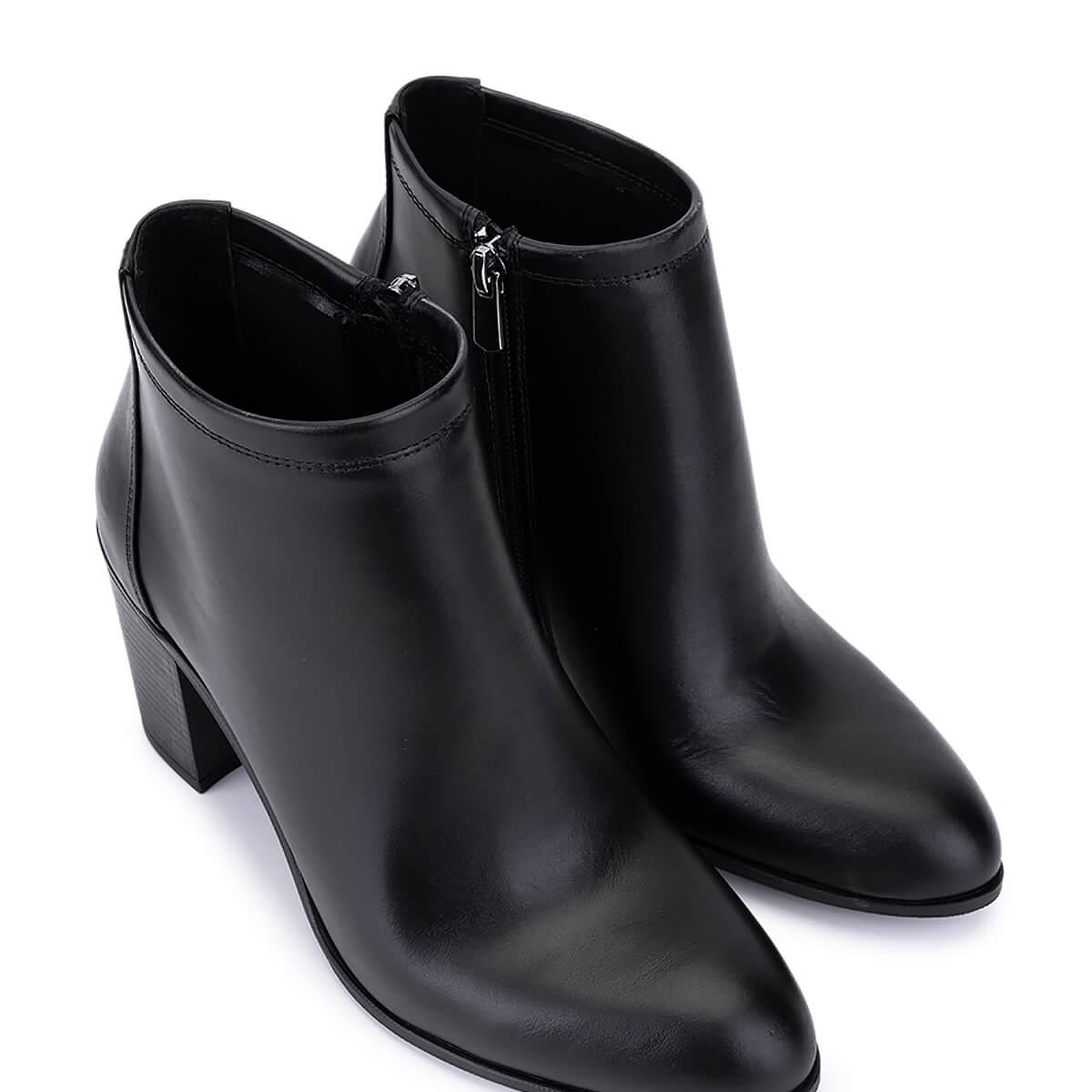 Tamer Tanca Kadın Hakiki Deri Siyah Deri Topuklu Bot