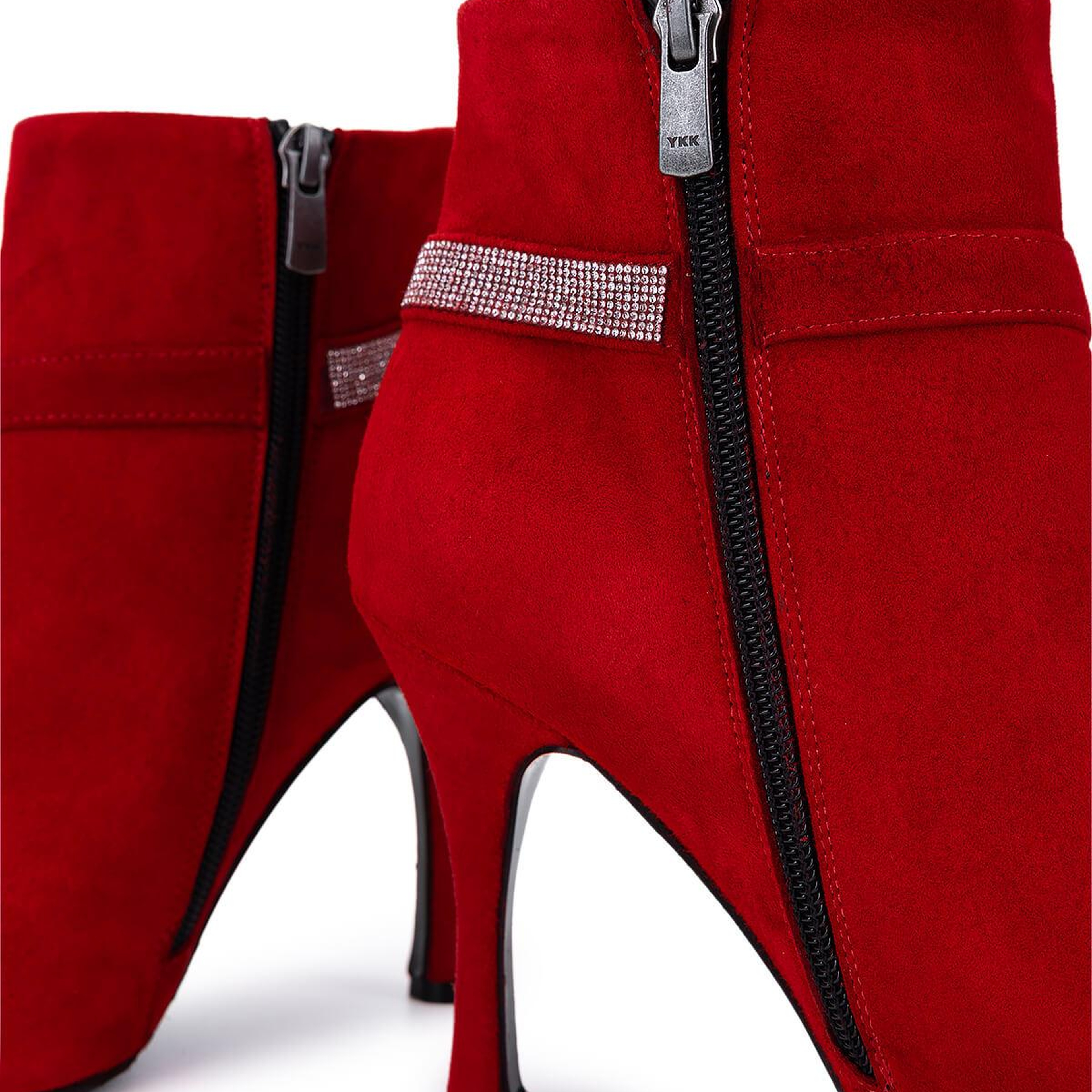 Tamer Tanca Kadın Hakiki Deri Kırmızı Süet Topuklu Bot