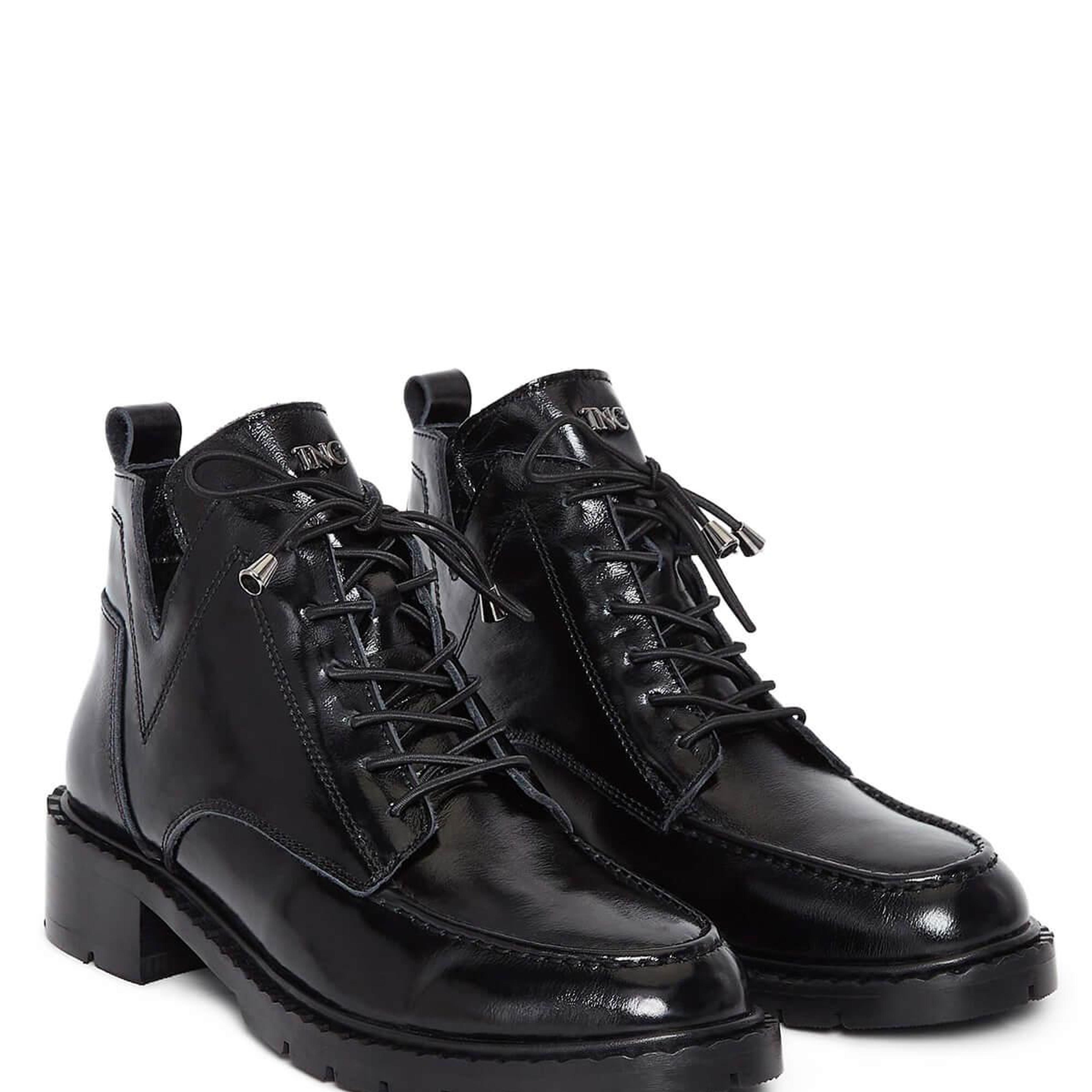 Tamer Tanca Kadın Hakiki Deri Siyah Rugan Casual Bot