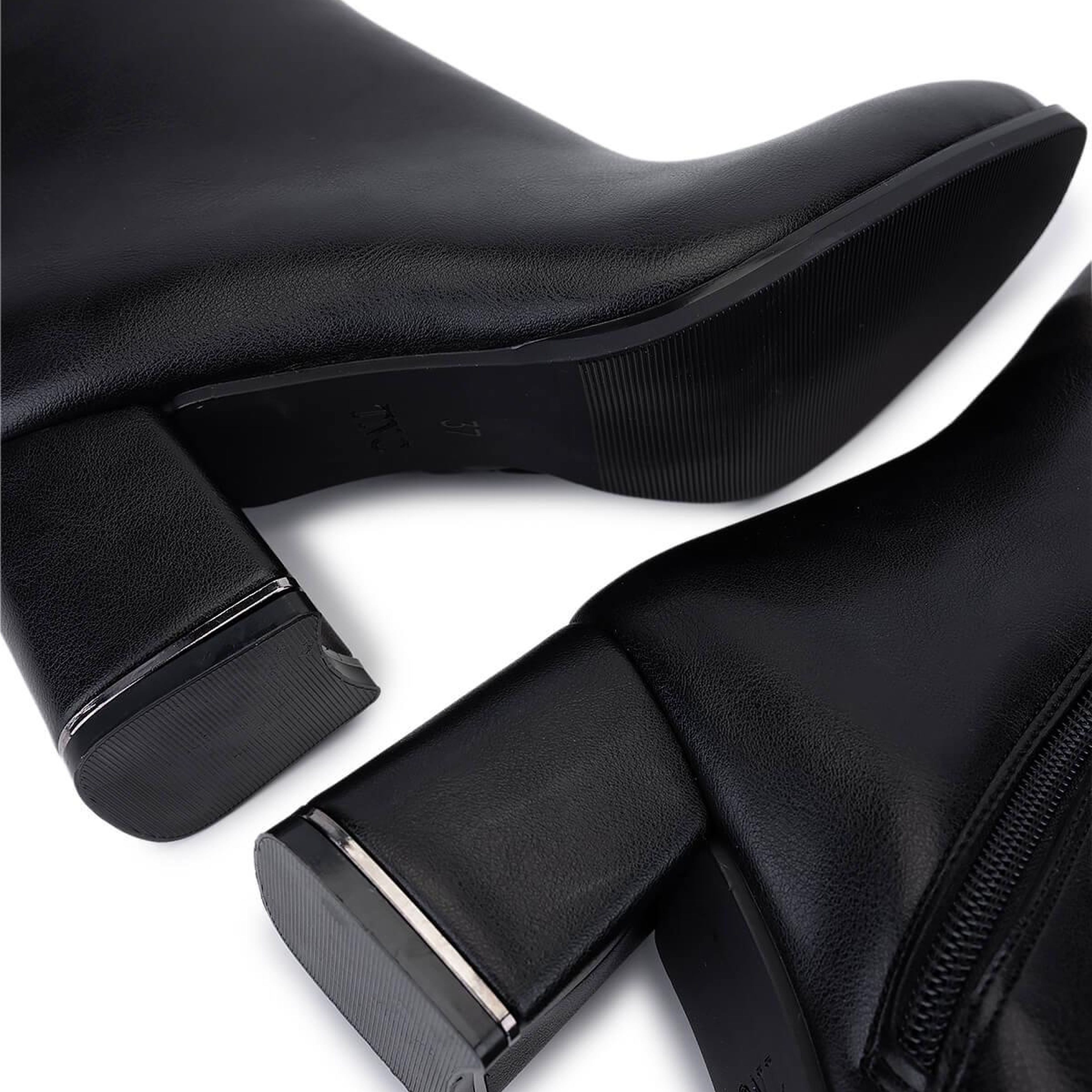 Tamer Tanca Kadın Suni Deri Siyah Deri Topuklu Bot