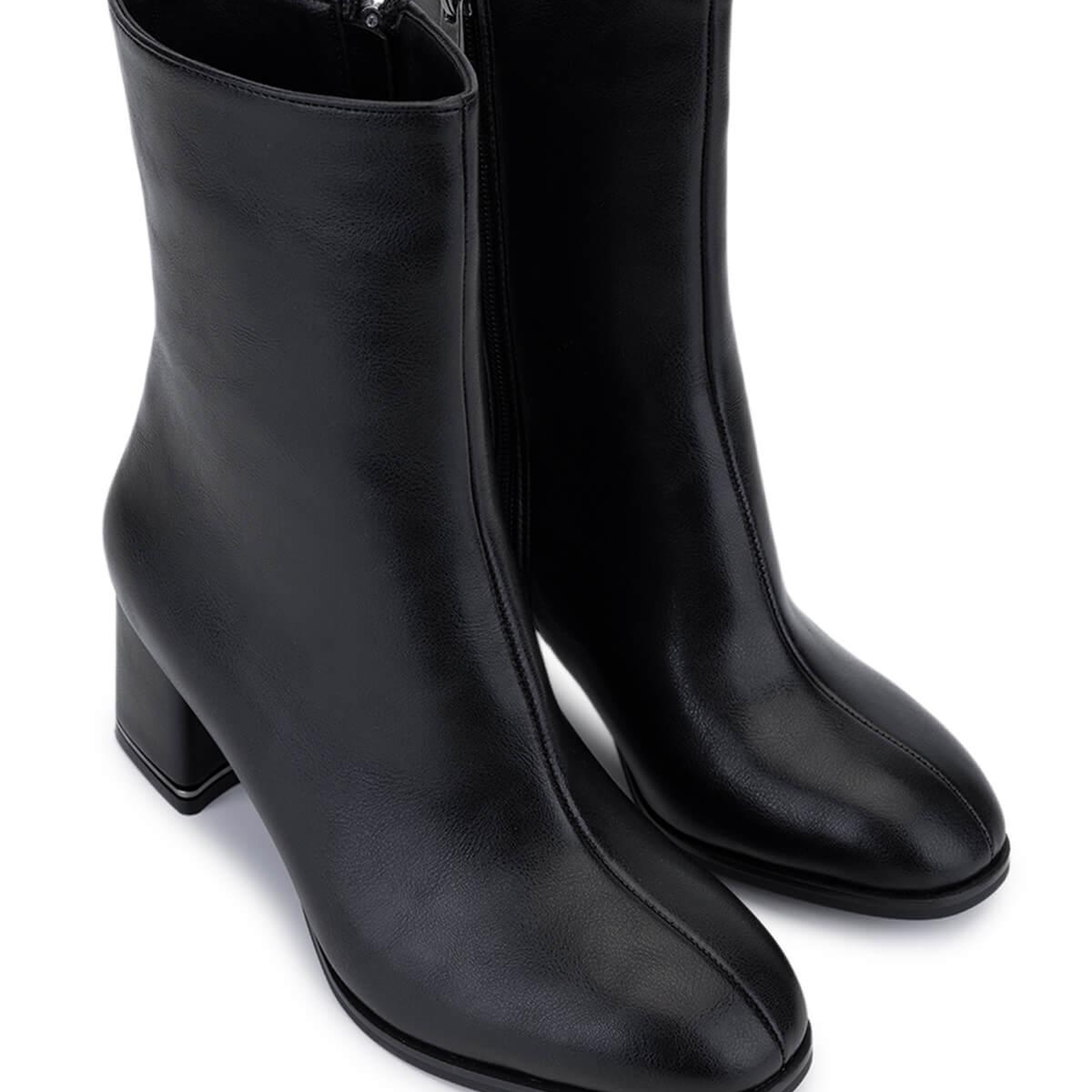 Tamer Tanca Kadın Suni Deri Siyah Deri Topuklu Bot