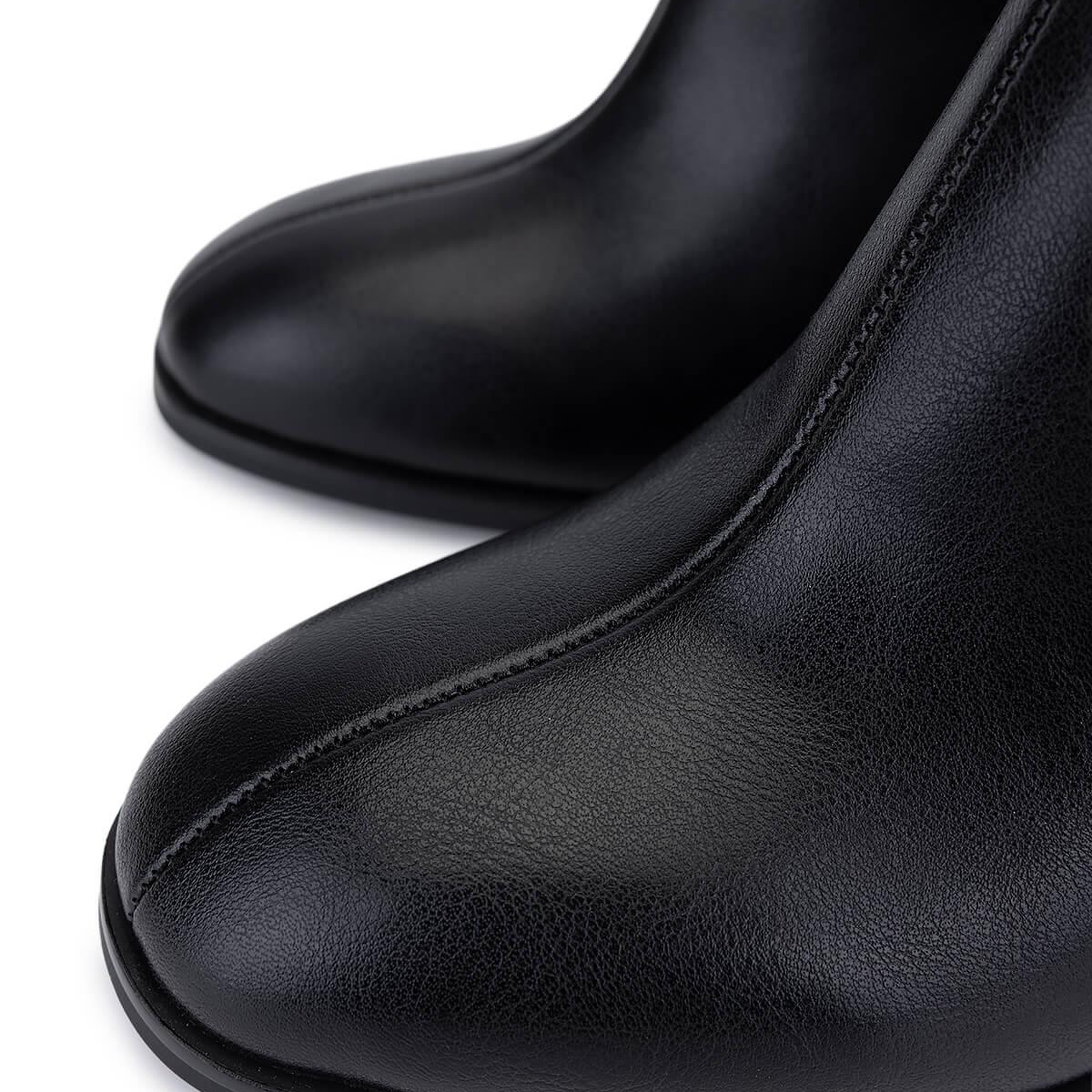 Tamer Tanca Kadın Suni Deri Siyah Deri Topuklu Bot