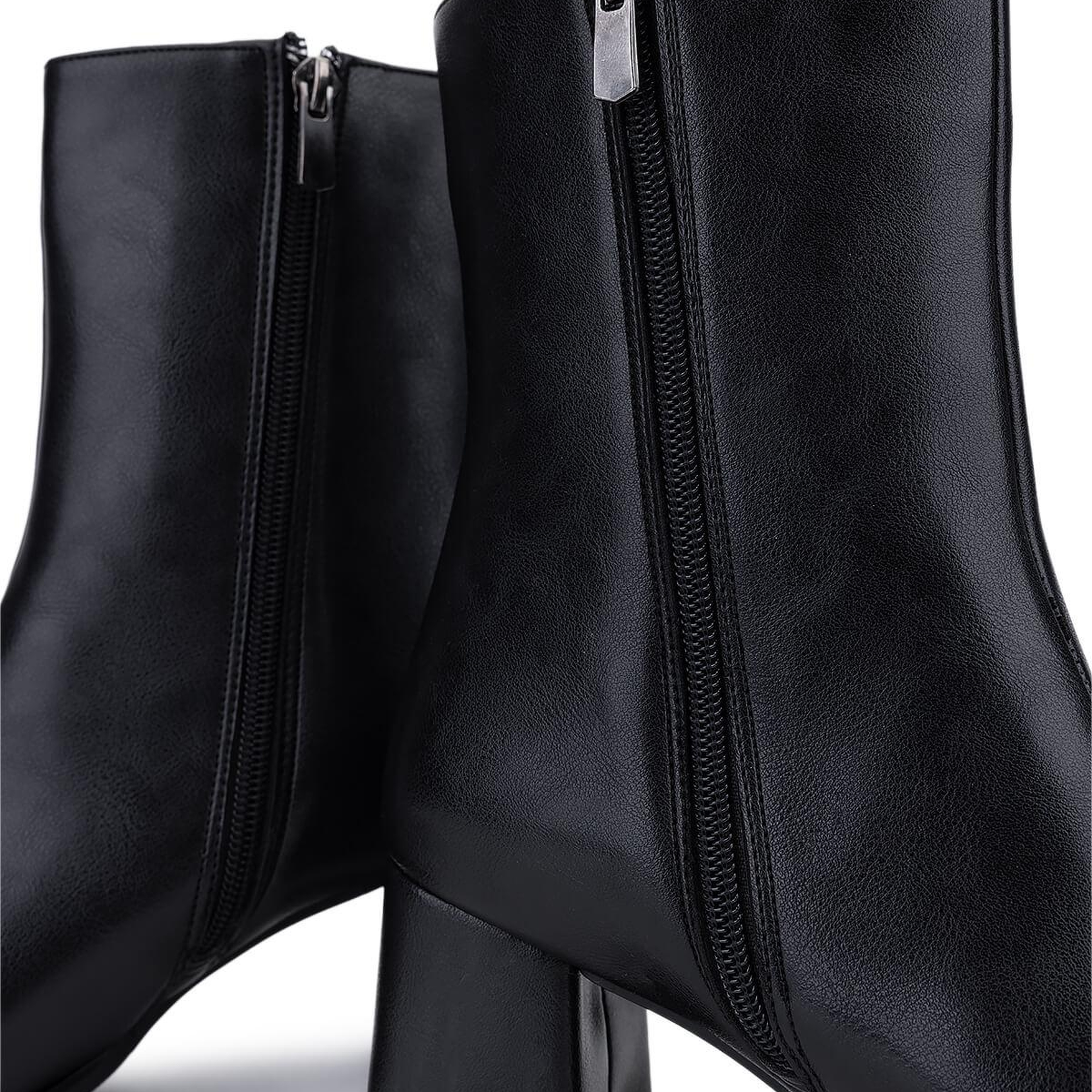 Tamer Tanca Kadın Suni Deri Siyah Deri Topuklu Bot