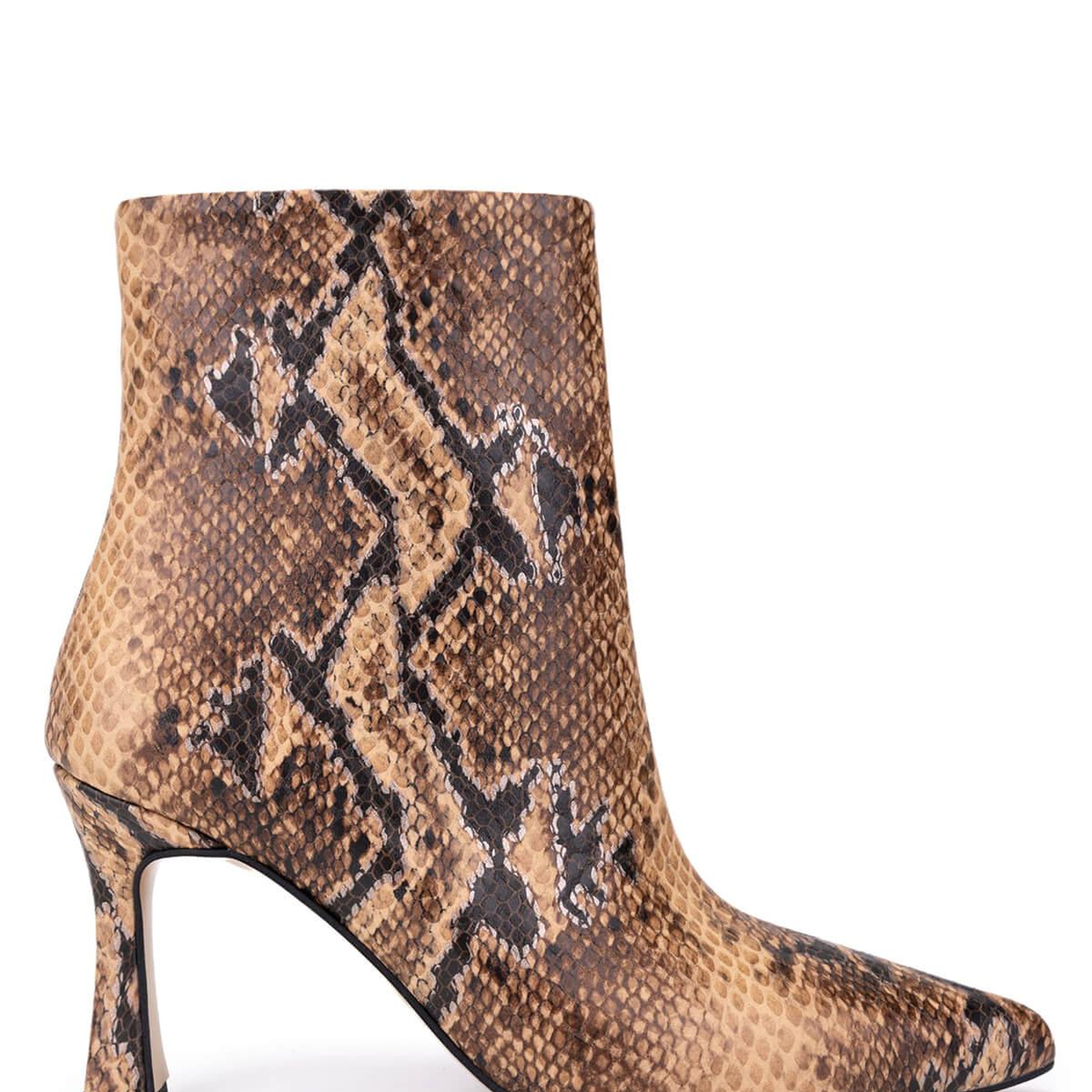 Tamer Tanca Kadın Hakiki Deri Naturel Yılan Topuklu Bot