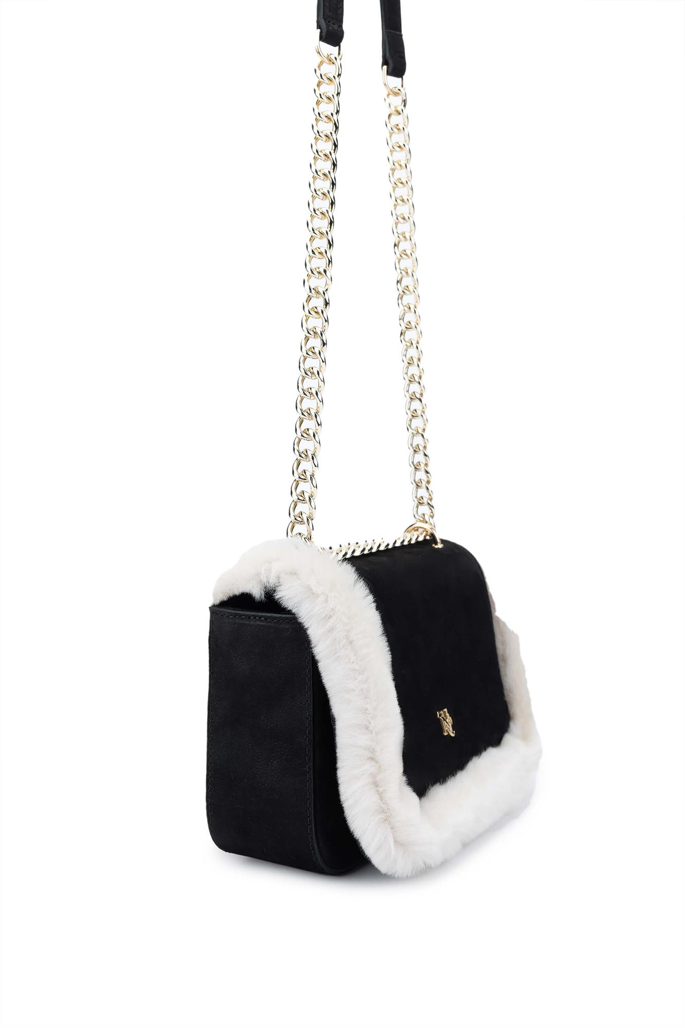 Tamer Tanca Kadın Hakiki Deri Siyah Nubuk Omuz Çanta