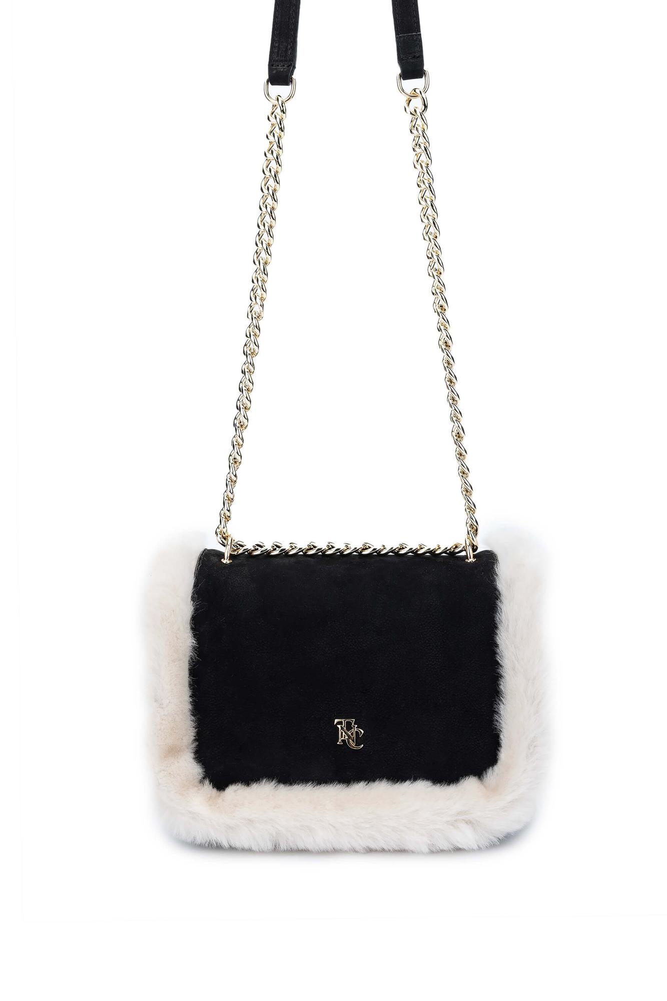 Tamer Tanca Kadın Hakiki Deri Siyah Nubuk Omuz Çanta