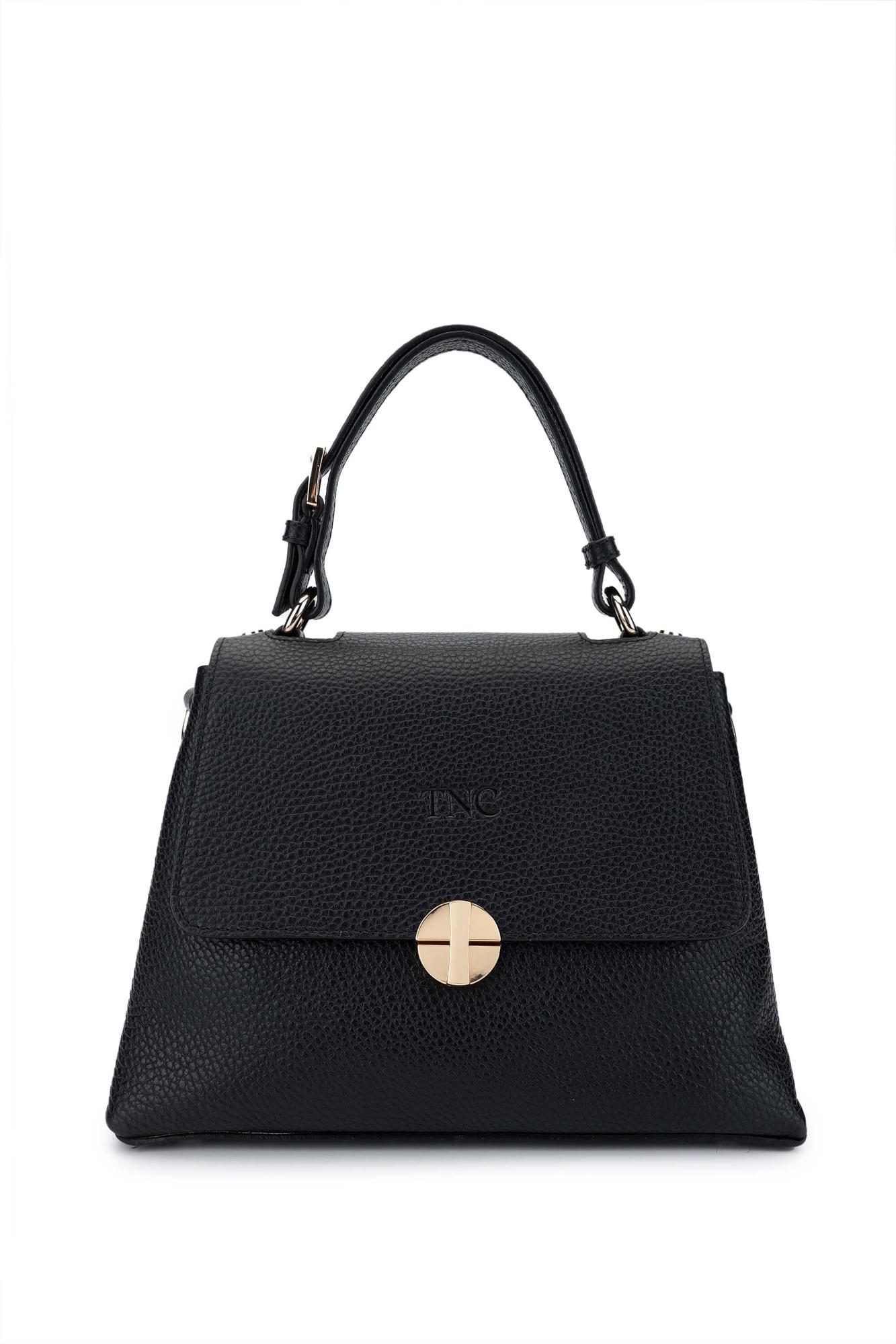 Tamer Tanca Kadın Hakiki Deri Siyah Floter Omuz Çanta