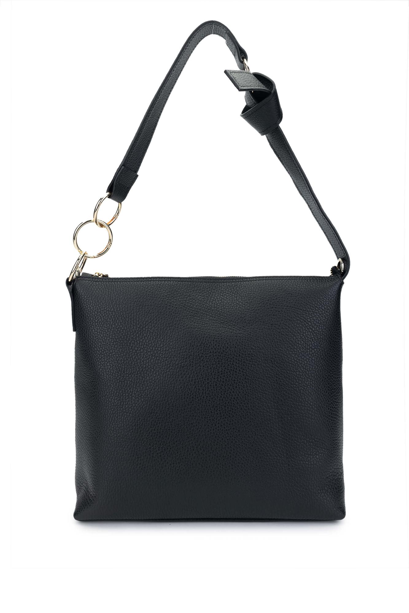 Tamer Tanca Kadın Hakiki Deri Siyah Floter Omuz Çanta