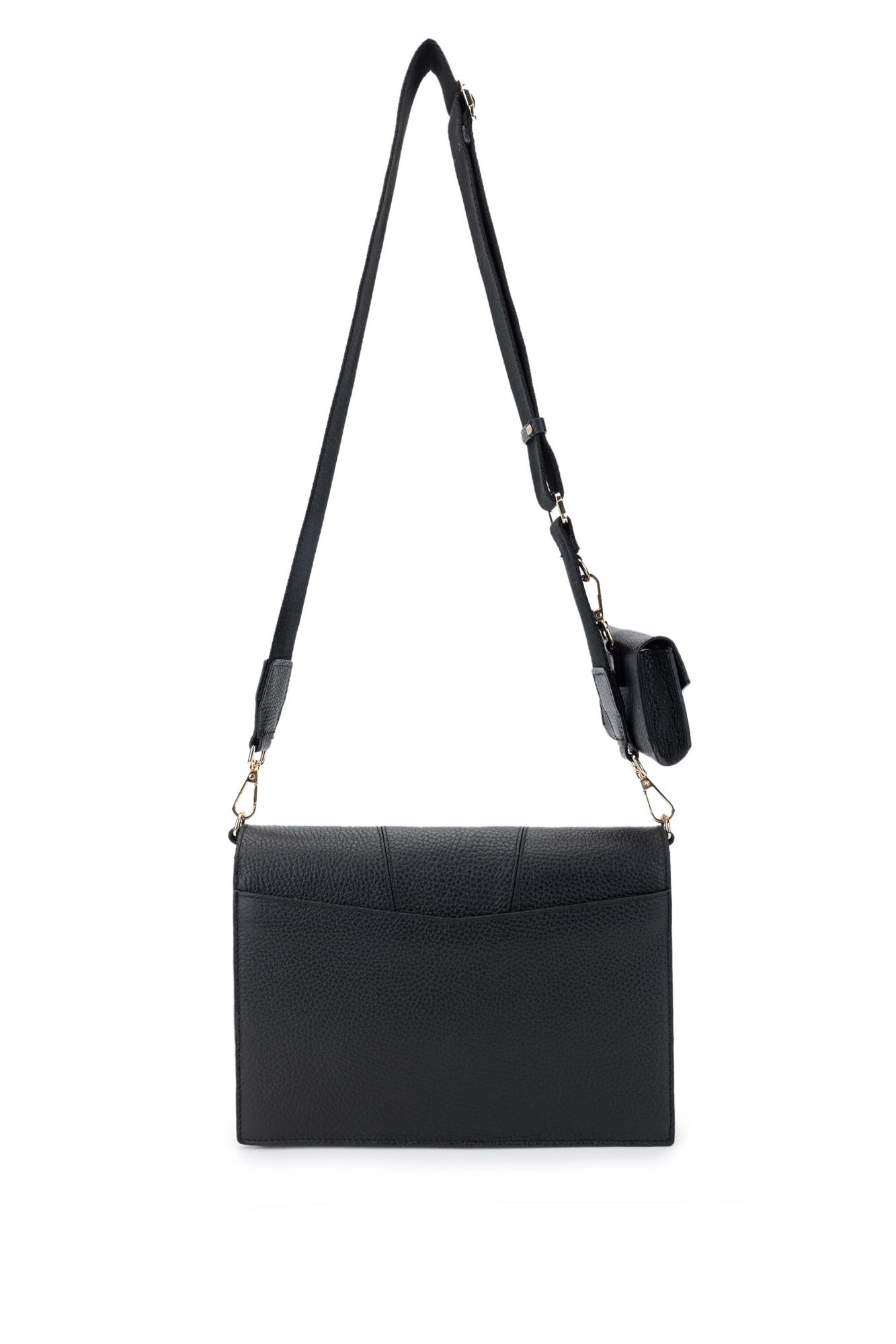 Tamer Tanca Kadın Hakiki Deri Siyah Floter Omuz Çanta