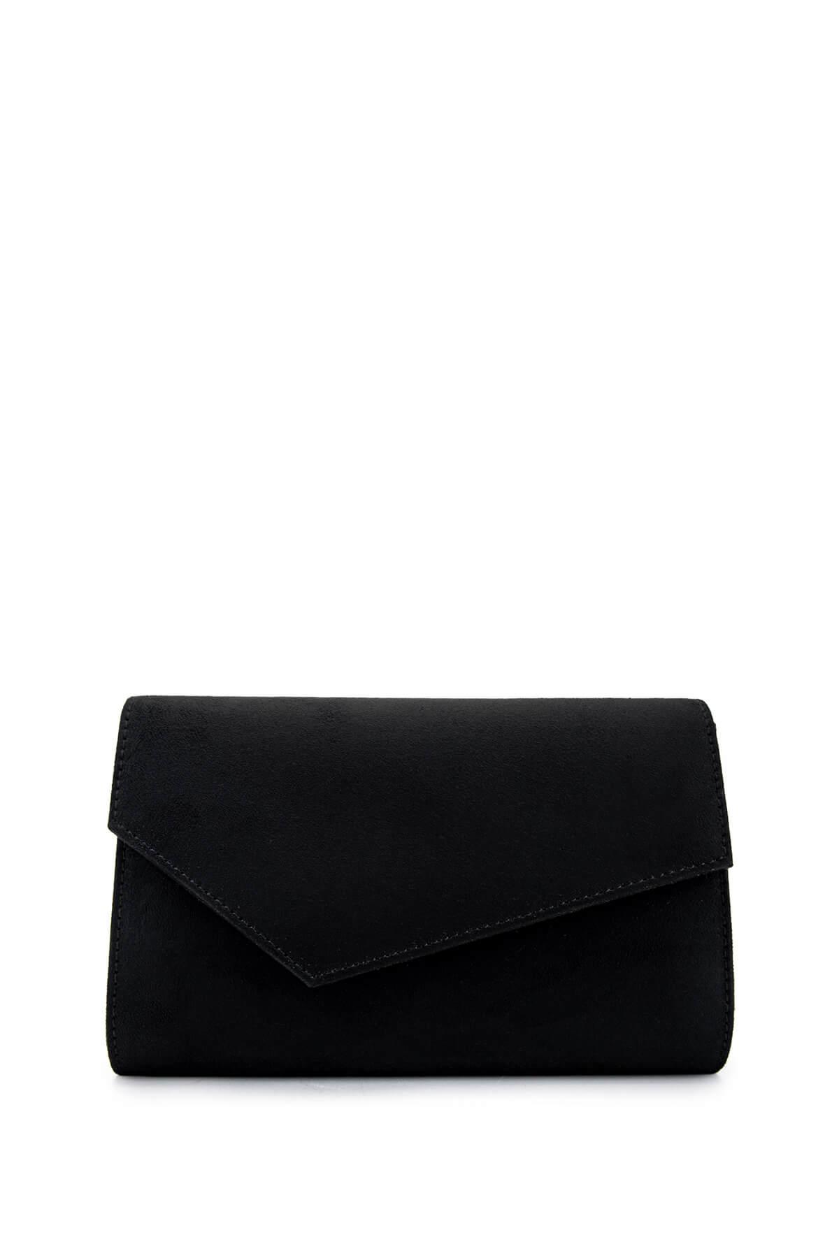 Tamer Tanca Kadın Vegan Siyah Süet Omuz Çanta