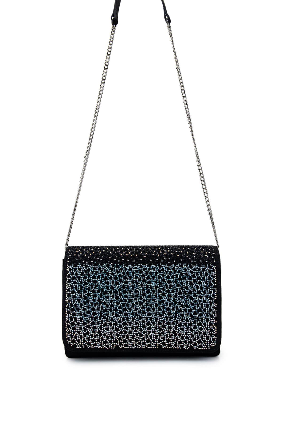 Tamer Tanca Kadın Vegan Siyah Süet Omuz Çanta