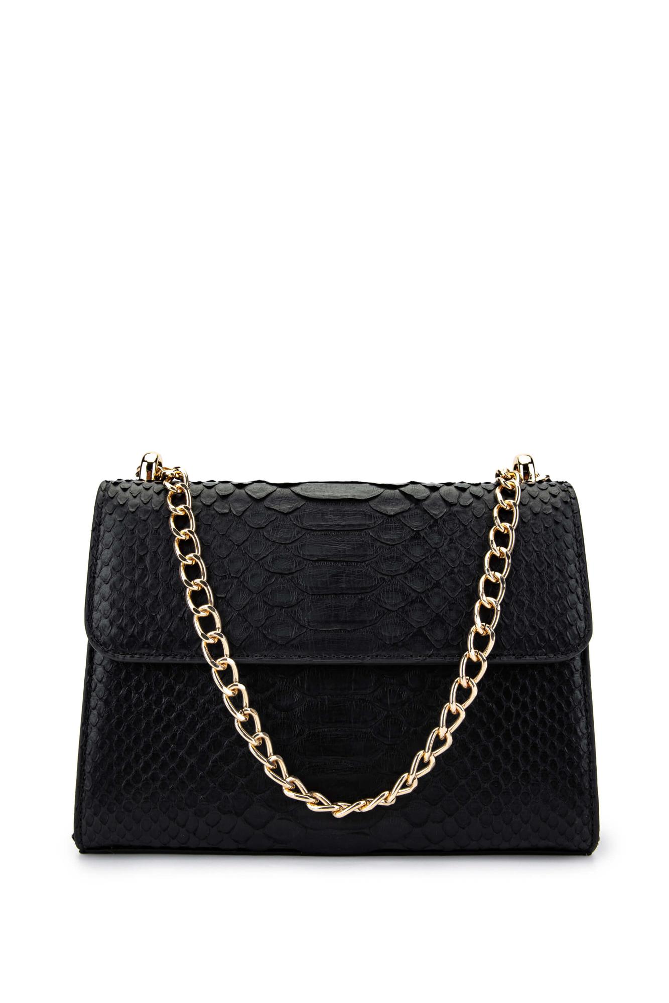 Tamer Tanca Kadın Hakiki Deri Siyah Omuz Çanta