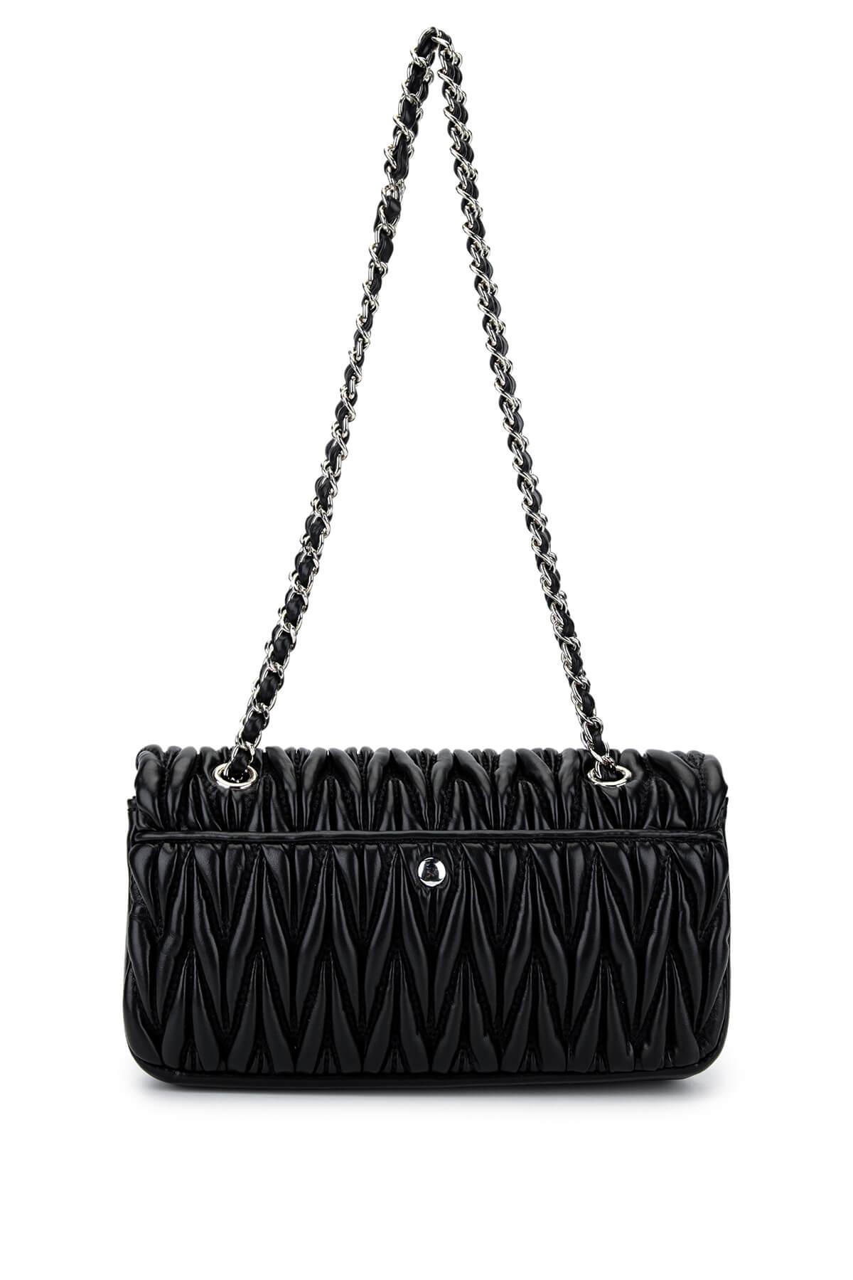 Tamer Tanca Kadın Suni Deri Siyah Omuz Çanta