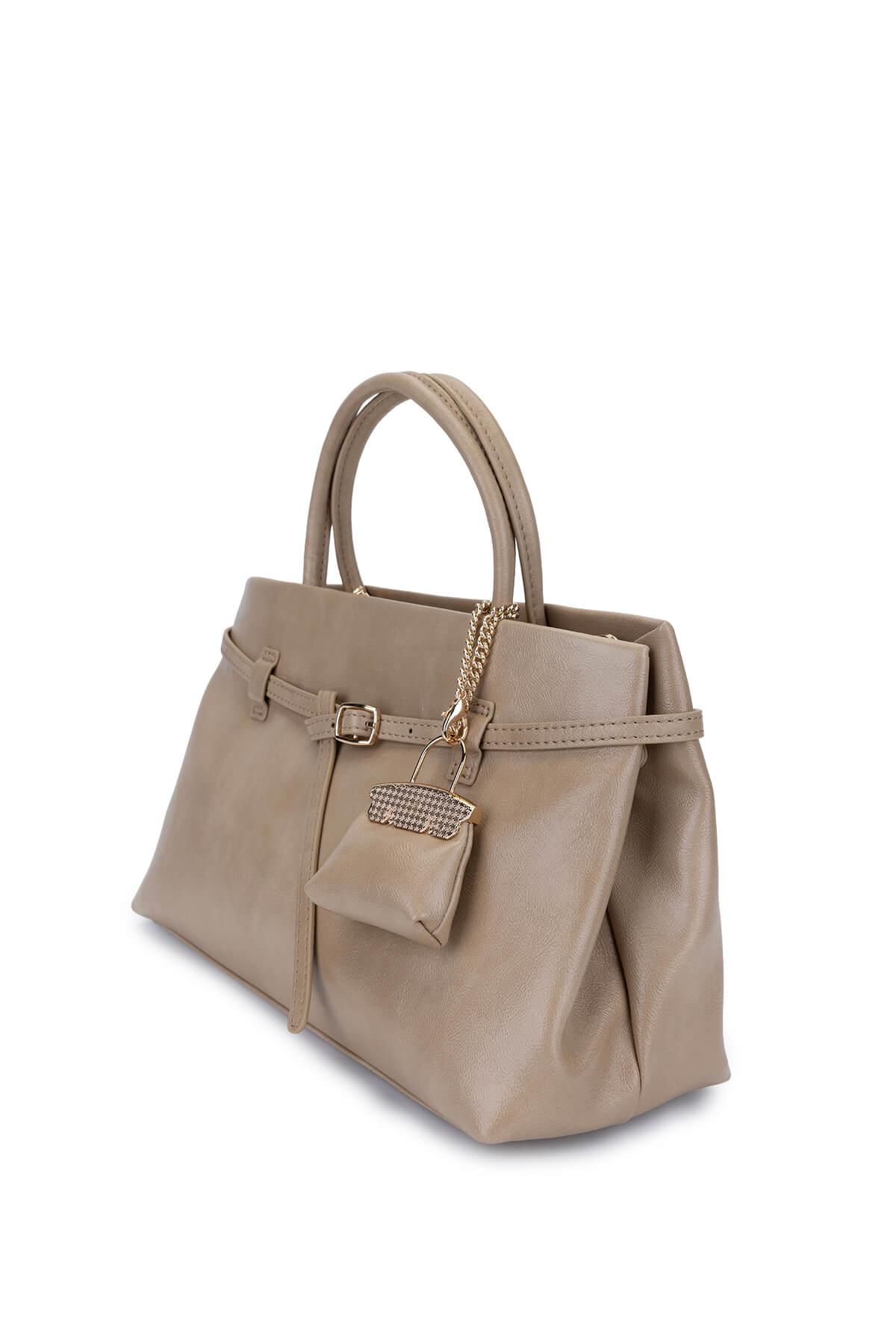 Tamer Tanca Kadın Suni Deri Taupe Omuz Çanta