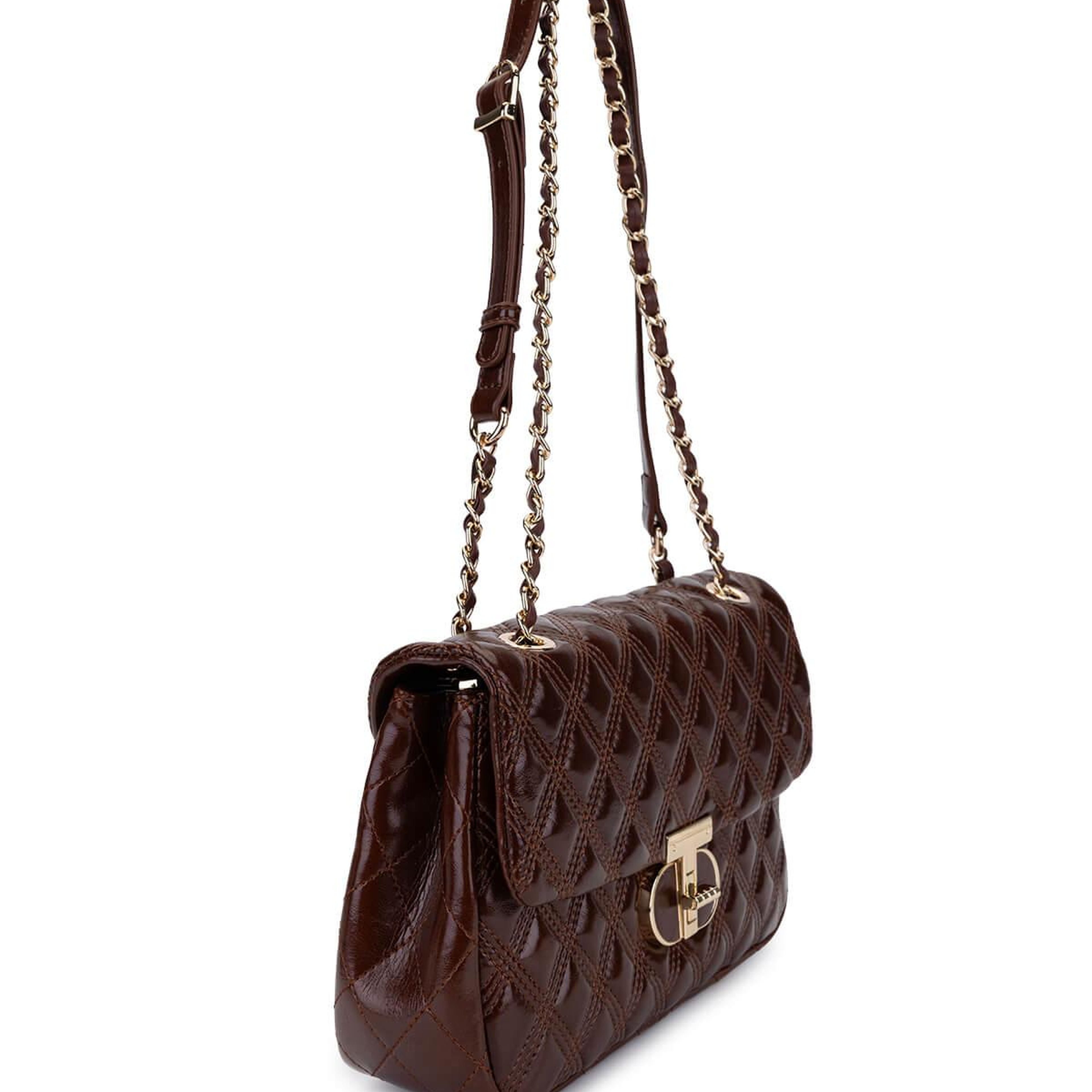 Tamer Tanca Kadın Suni Deri Kahverengi Omuz Çanta