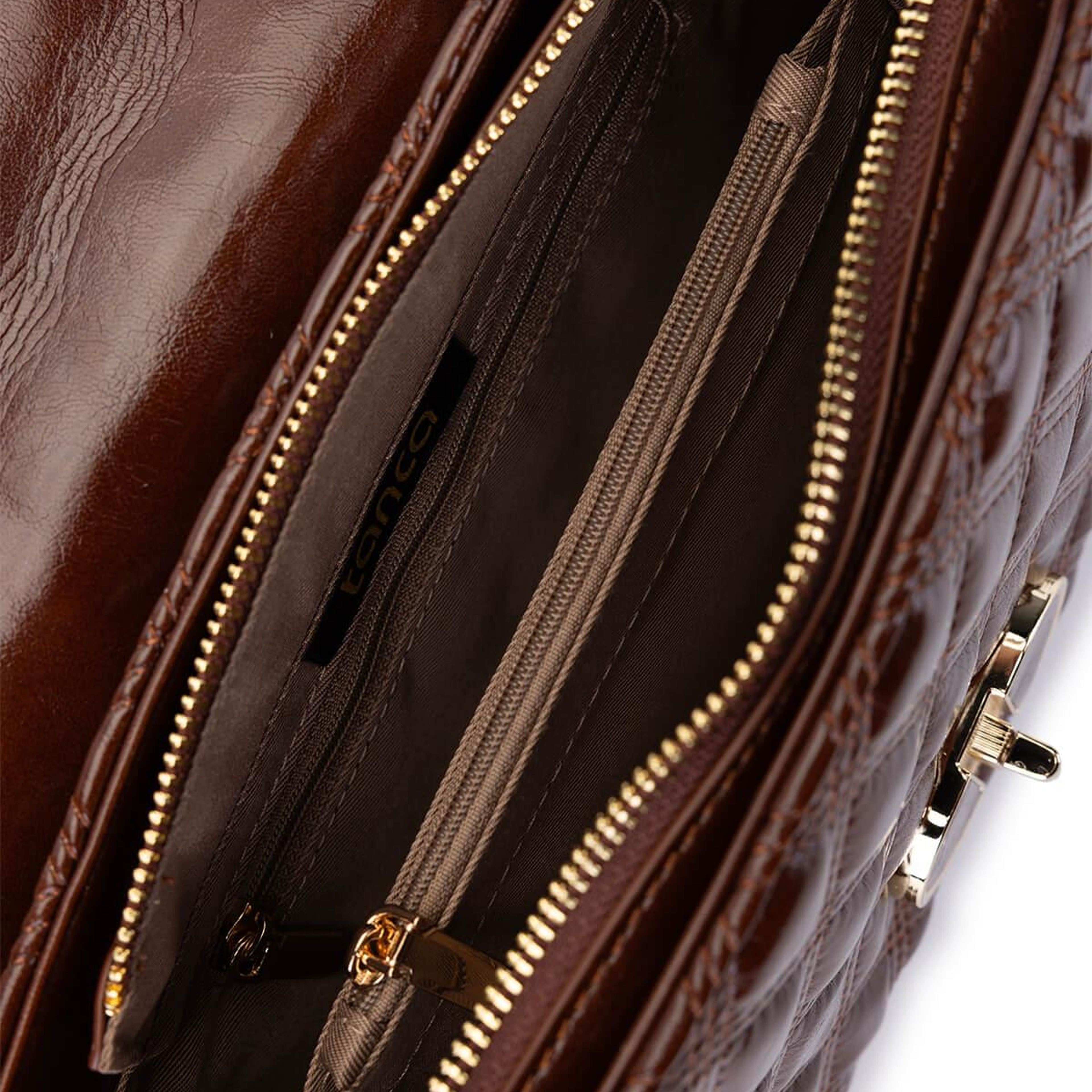 Tamer Tanca Kadın Suni Deri Kahverengi Omuz Çanta