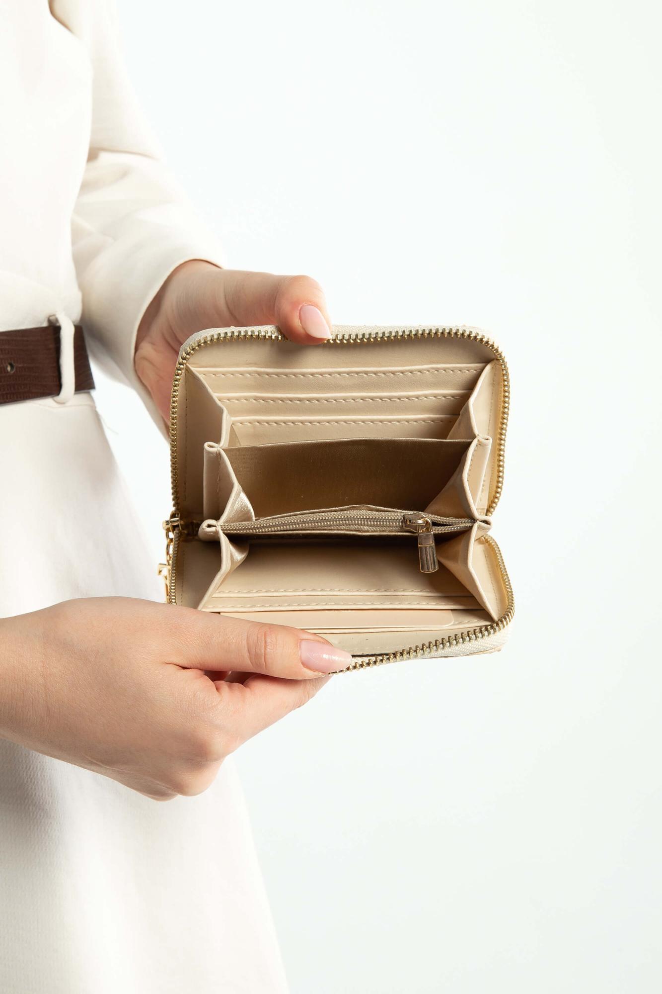 Tamer Tanca Kadın Hakiki Deri Krem Günlük Cuzdan