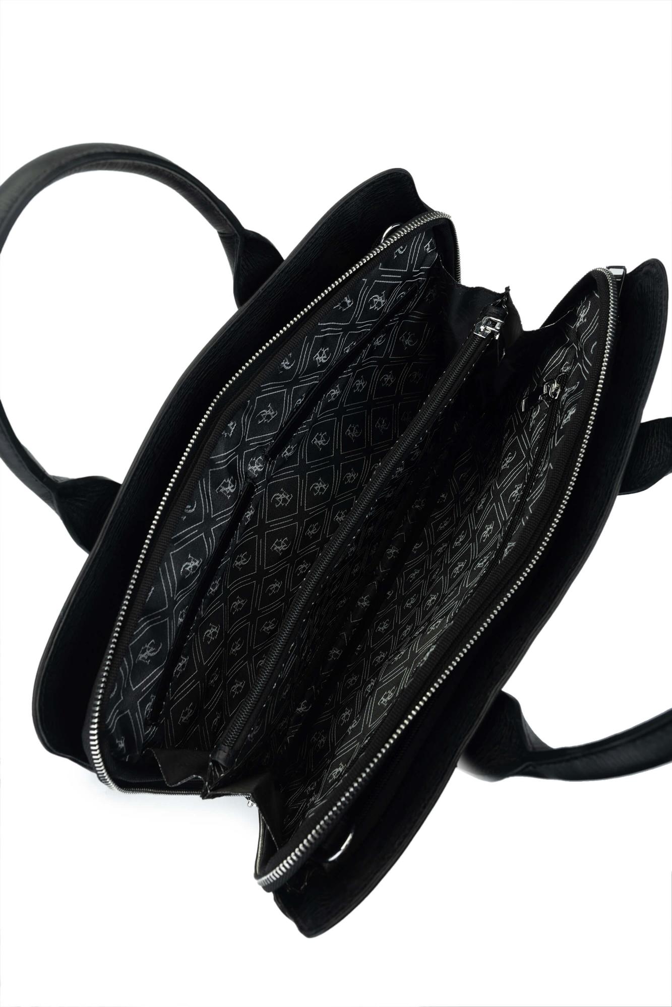 Tamer Tanca Erkek Hakiki Deri Siyah Evrak Çantası