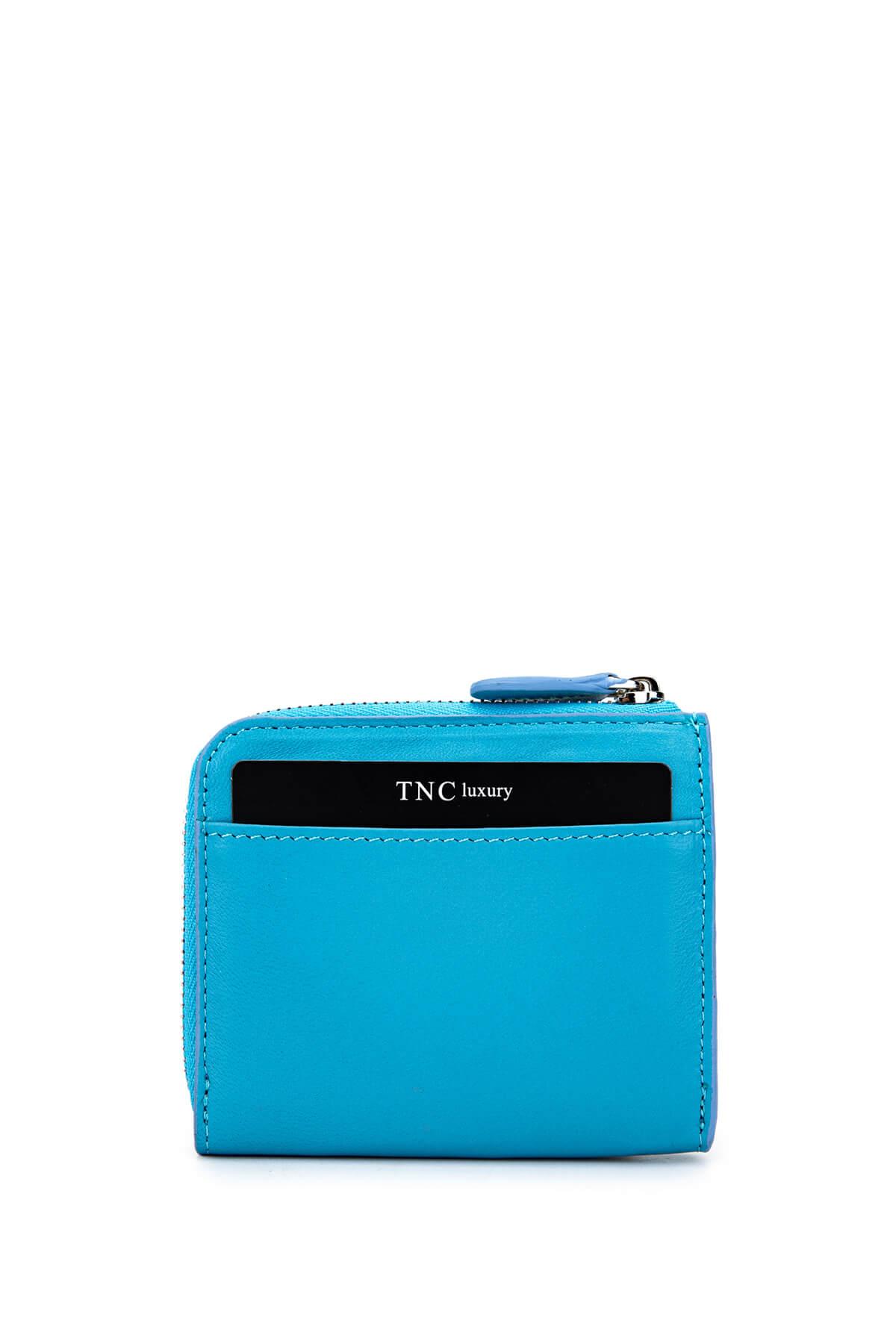 Tamer Tanca Kadın Hakiki Deri Mavi Kartlık