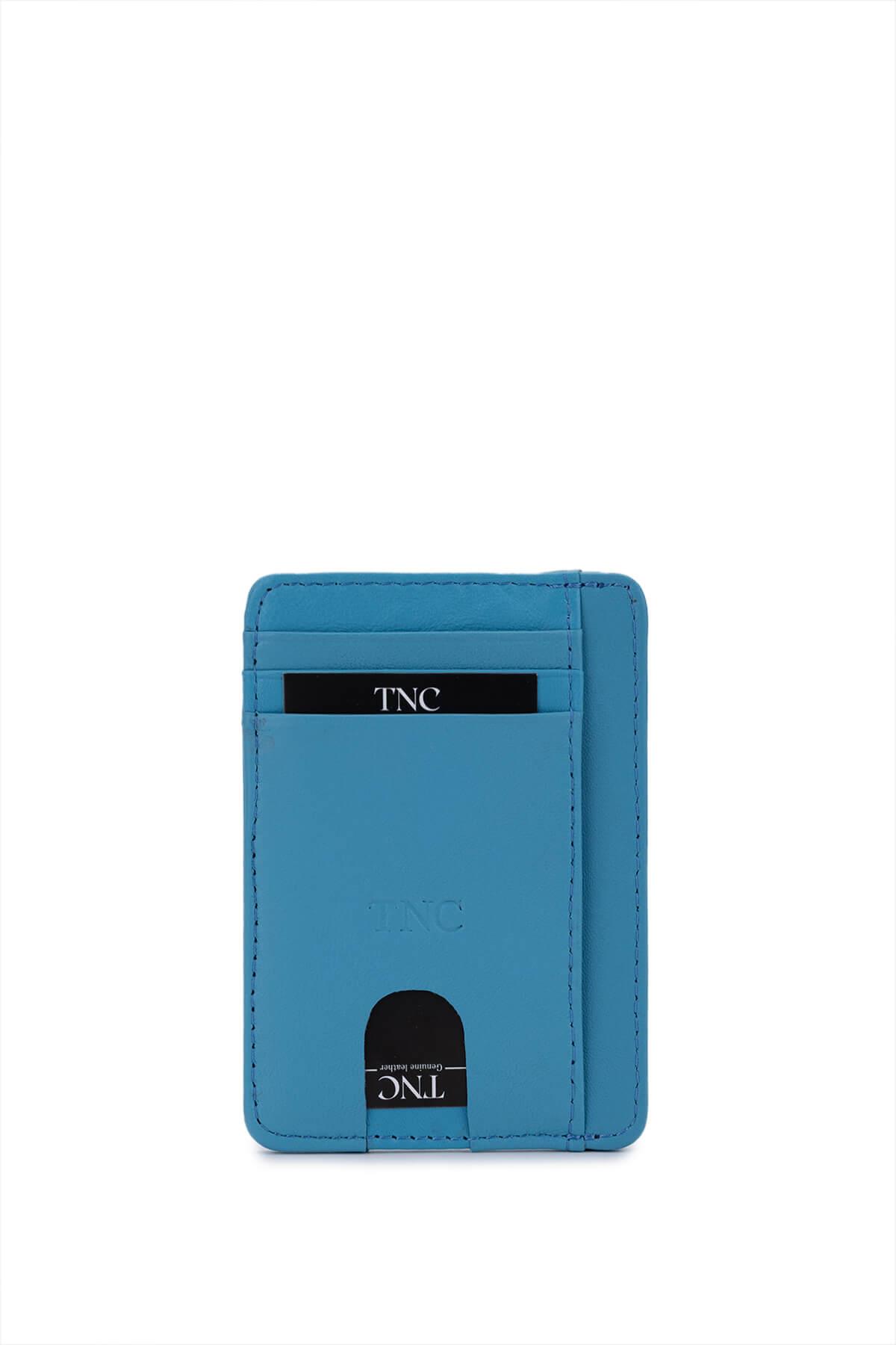 Tamer Tanca Unisex Hakiki Deri Mavi Kartlık