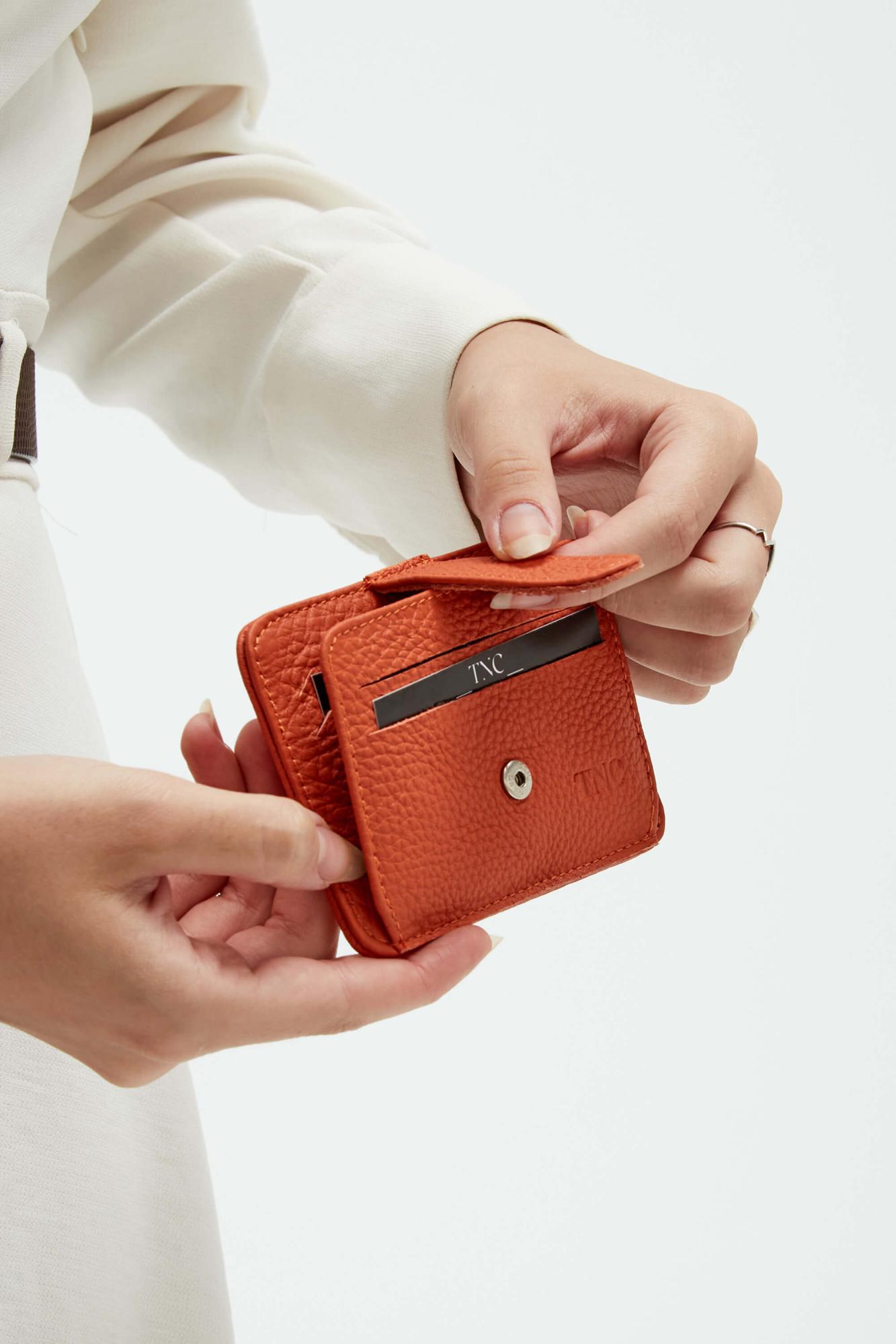 Tamer Tanca Unisex Hakiki Deri Kiremit Kartlık