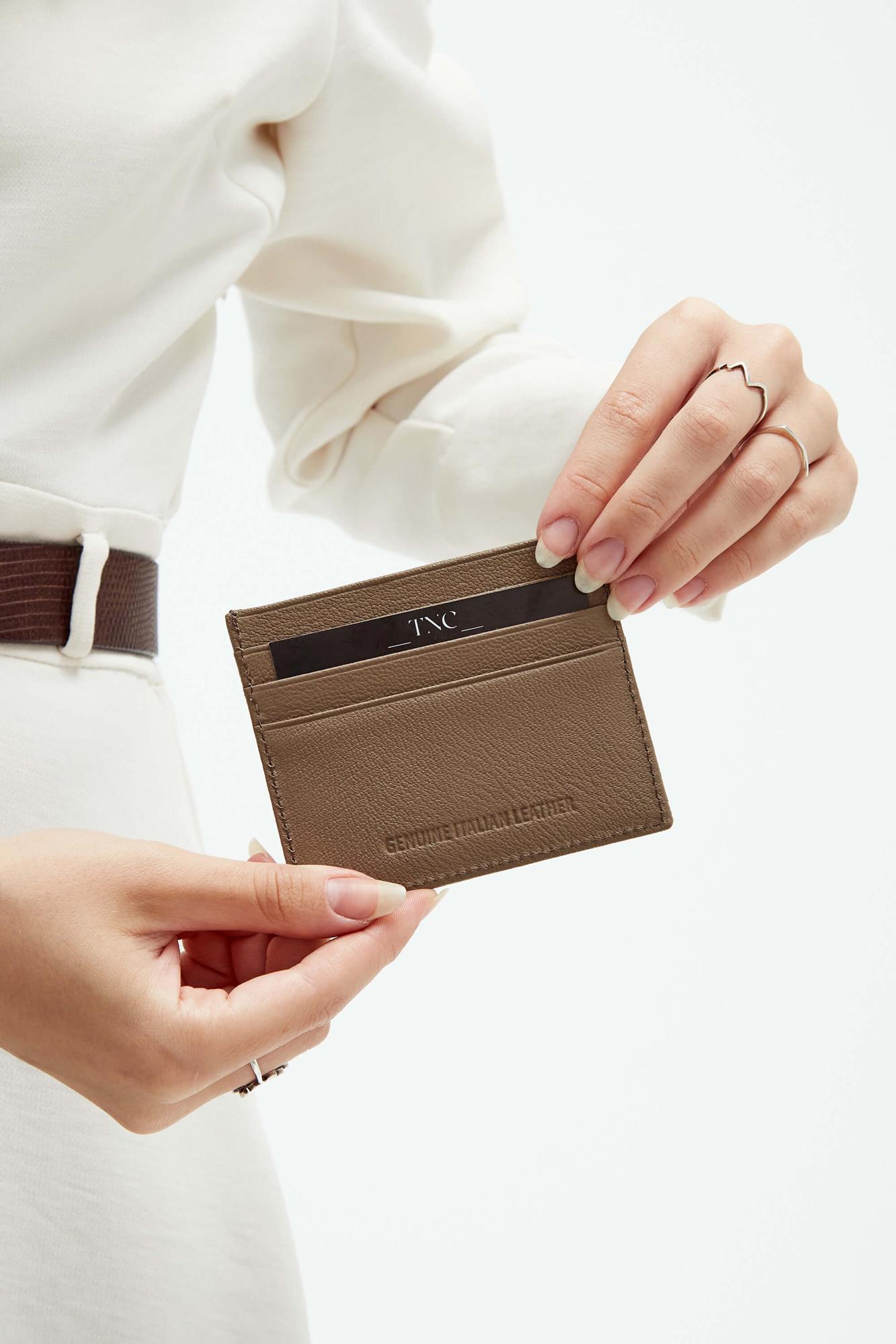 Tamer Tanca Unisex Hakiki Deri Vizon Kartlık