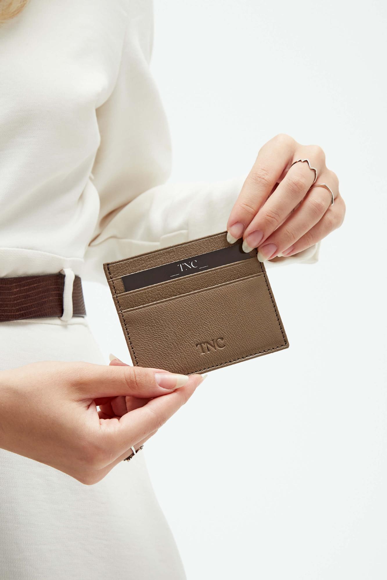 Tamer Tanca Unisex Hakiki Deri Vizon Kartlık