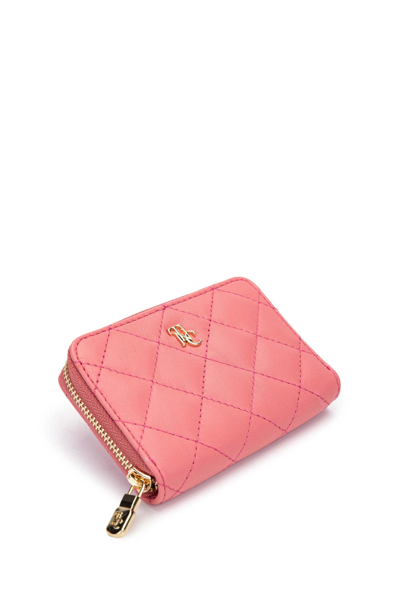 Tamer Tanca Unisex Hakiki Deri Pembe Cüzdan