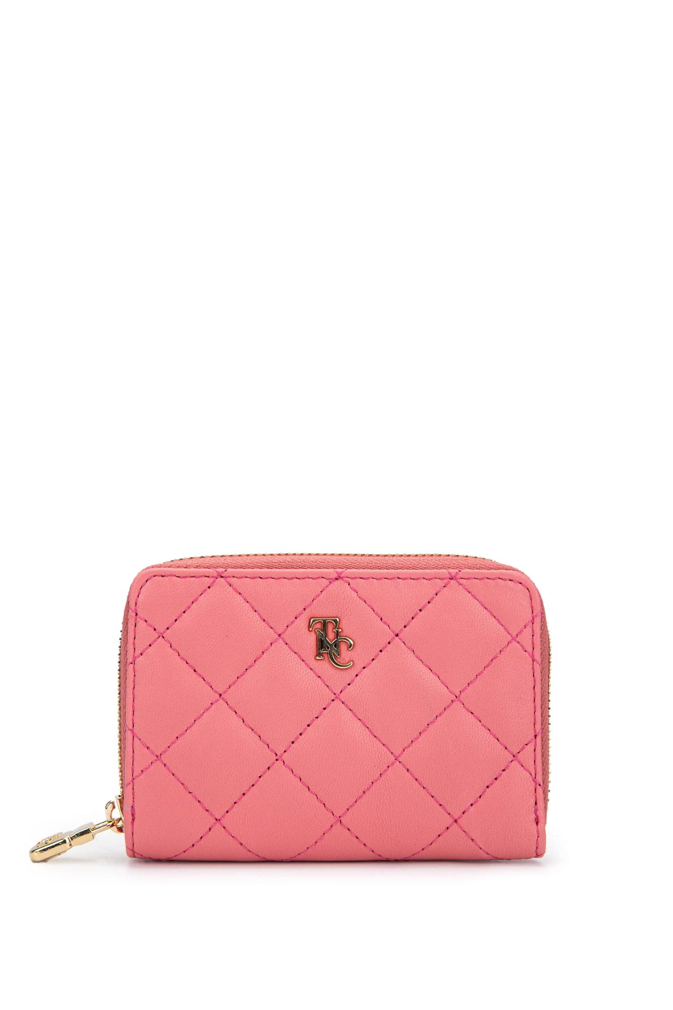 Tamer Tanca Unisex Hakiki Deri Pembe Cüzdan