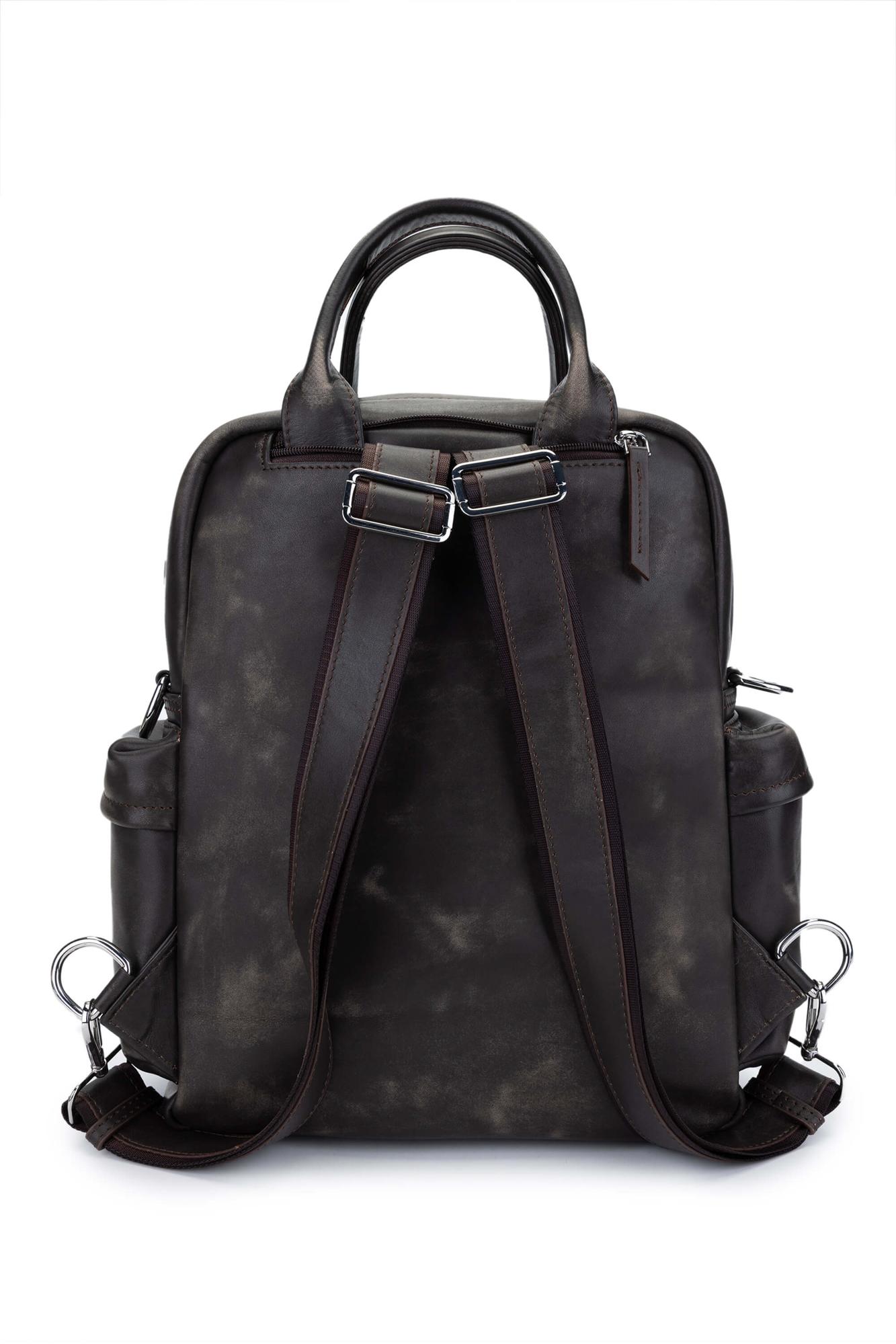 Tamer Tanca Erkek Hakiki Deri Viski Eskitme Sırt Çantası