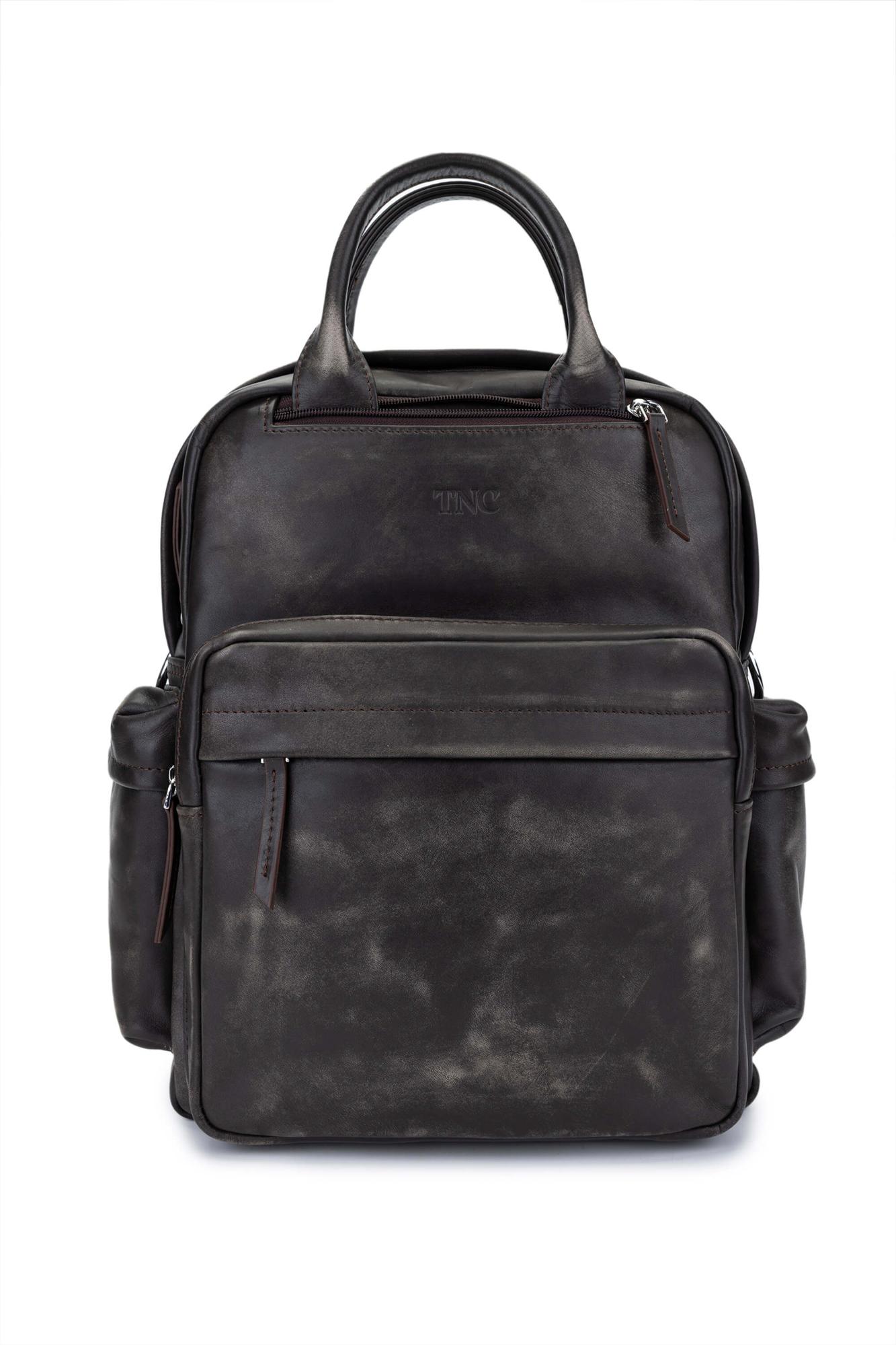 Tamer Tanca Erkek Hakiki Deri Viski Eskitme Sırt Çantası