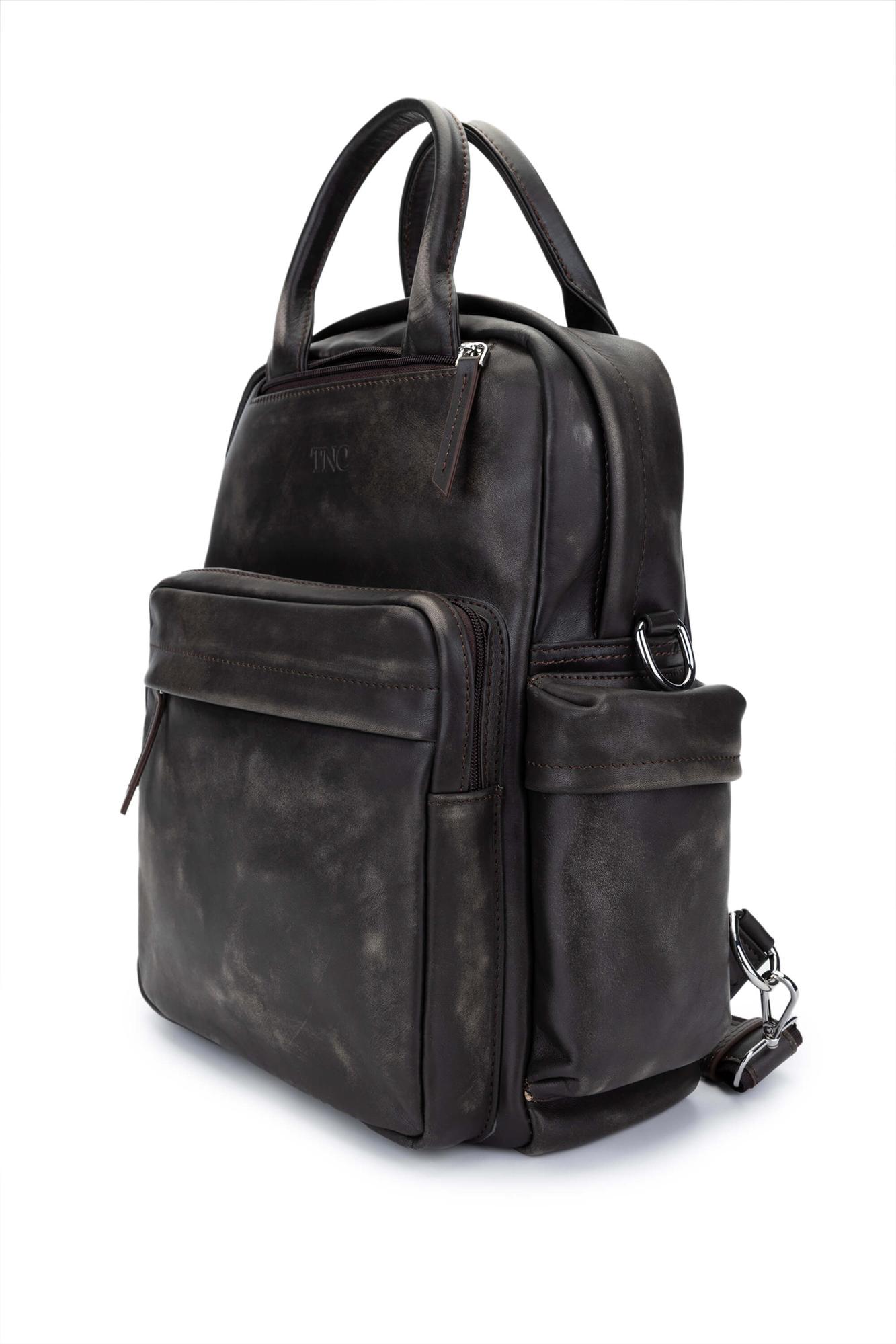 Tamer Tanca Erkek Hakiki Deri Viski Eskitme Sırt Çantası