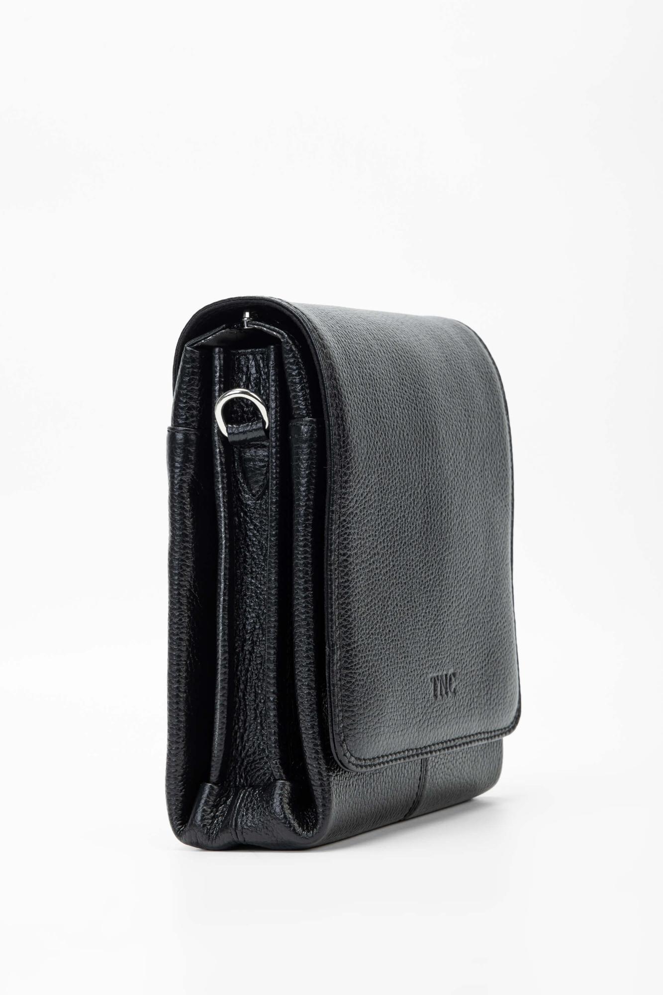 Tamer Tanca Erkek Hakiki Deri Siyah Postacı Çanta