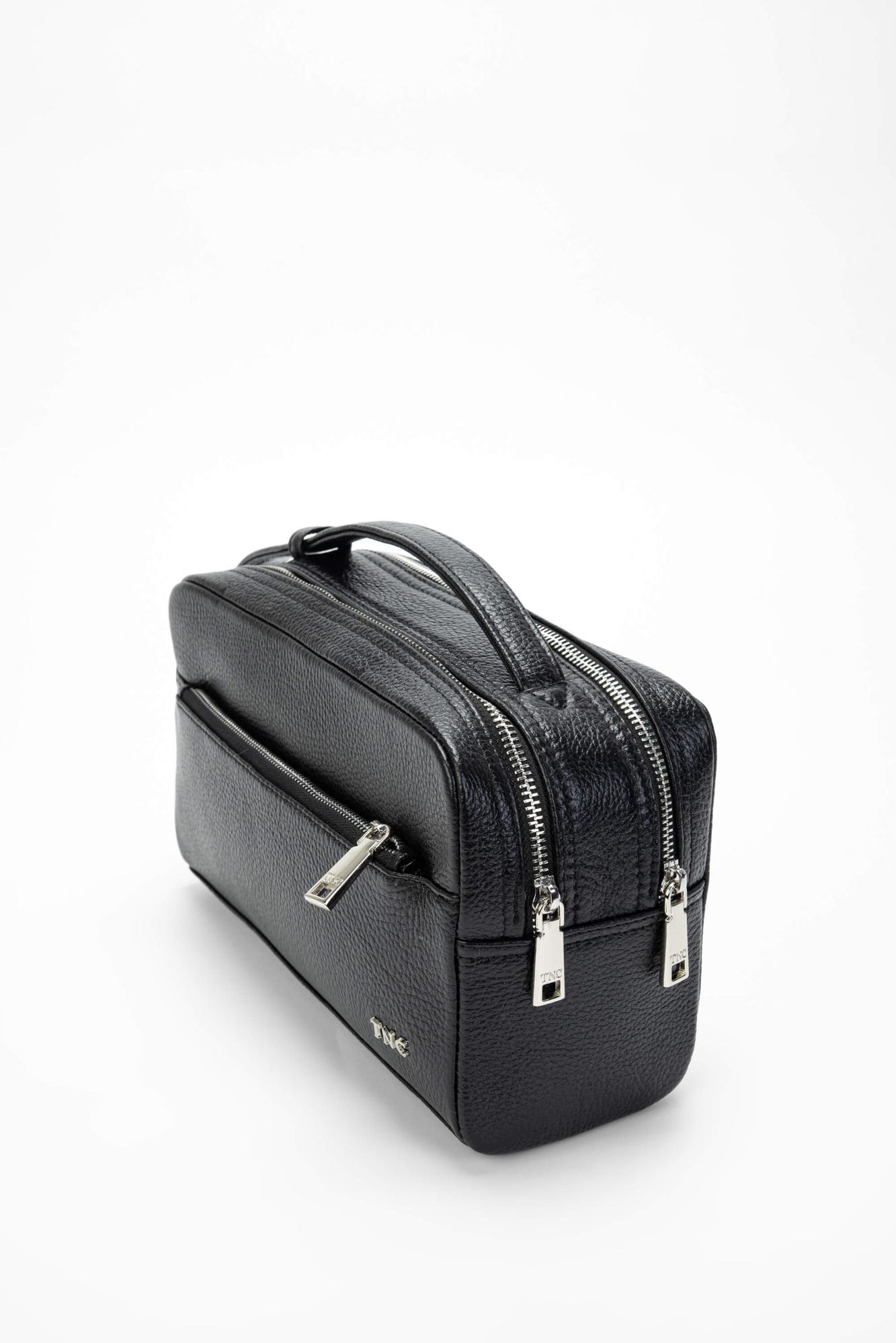 Tamer Tanca Erkek Hakiki Deri Siyah Traş Çantası