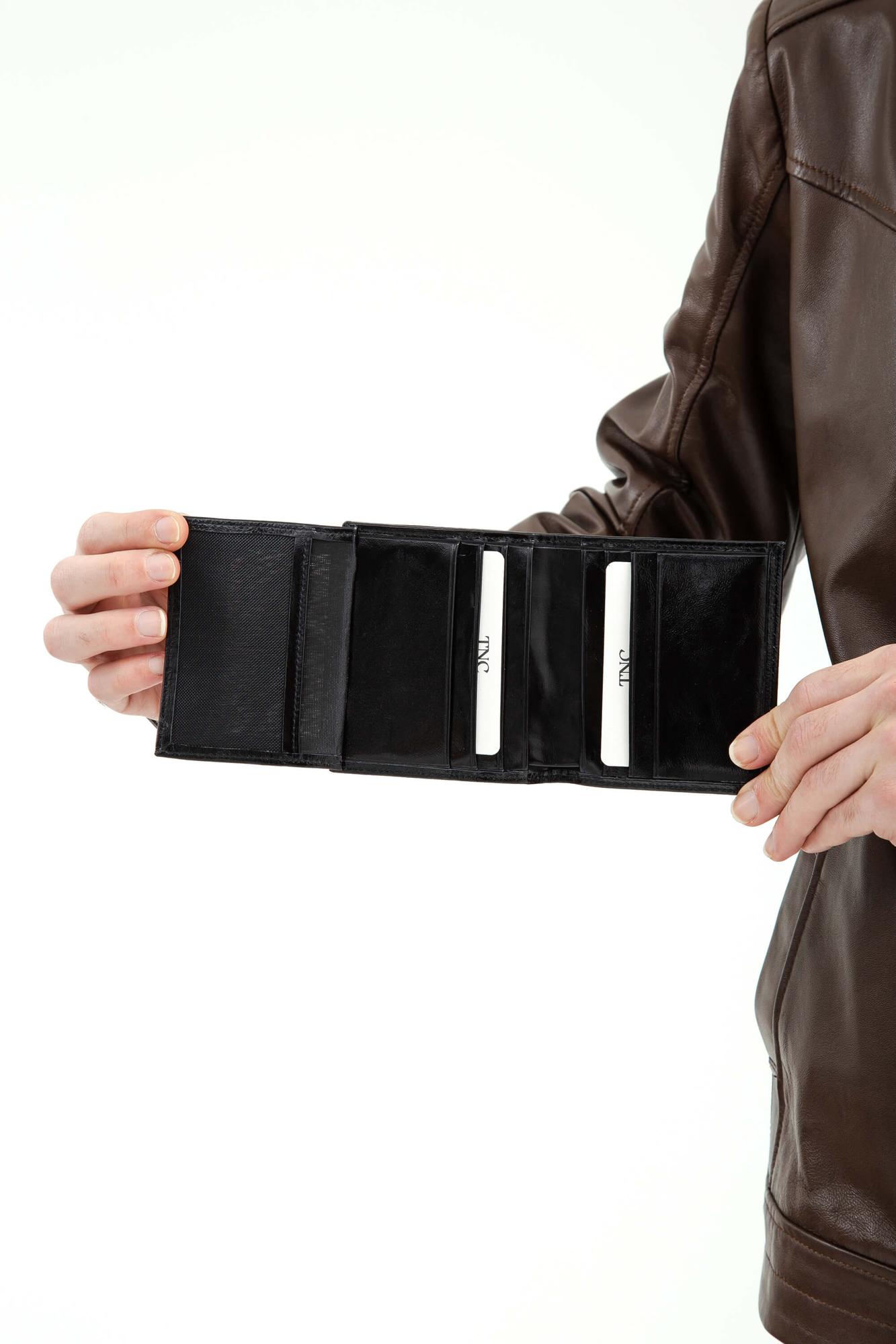 Tamer Tanca Erkek Hakiki Deri Siyah Rugan Cüzdan Cuzdan