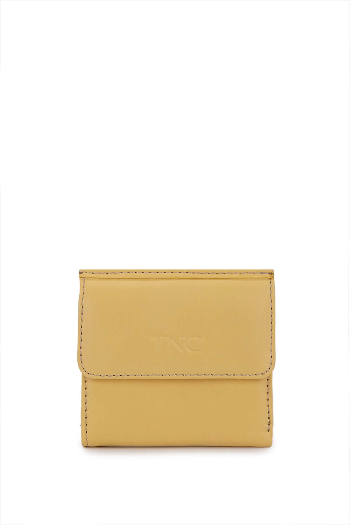 Tamer Tanca Unisex Hakiki Deri Sarı Cüzdan Cuzdan