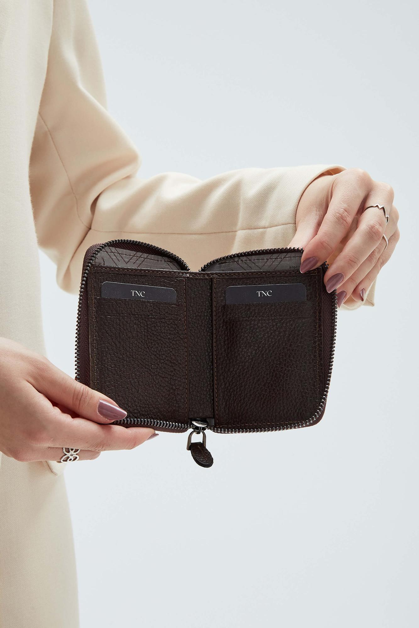 Tamer Tanca Erkek Hakiki Deri Kahverengi Floter Kartlık