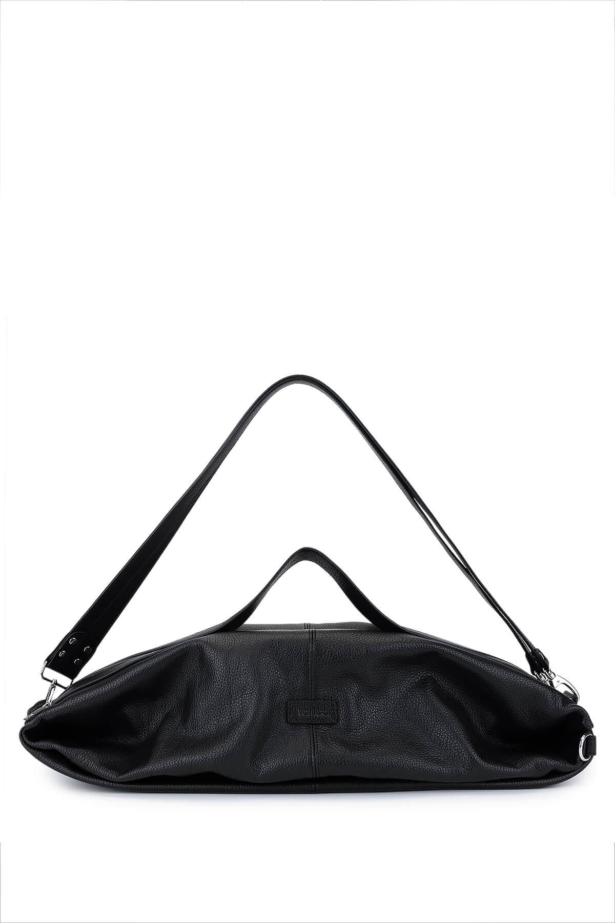 Tamer Tanca Unisex Hakiki Deri Siyah Floter Sırt Çantası