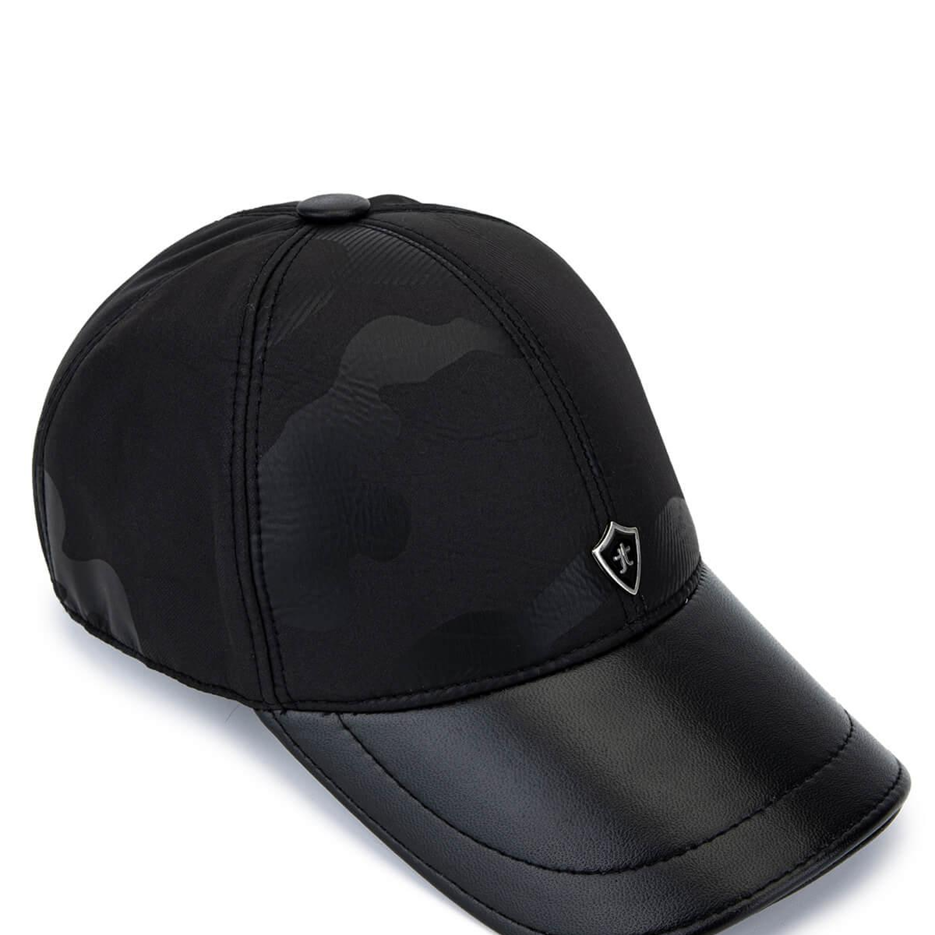 Tamer Tanca Erkek Deri & Tekstil Siyah Beyzbol Şapka