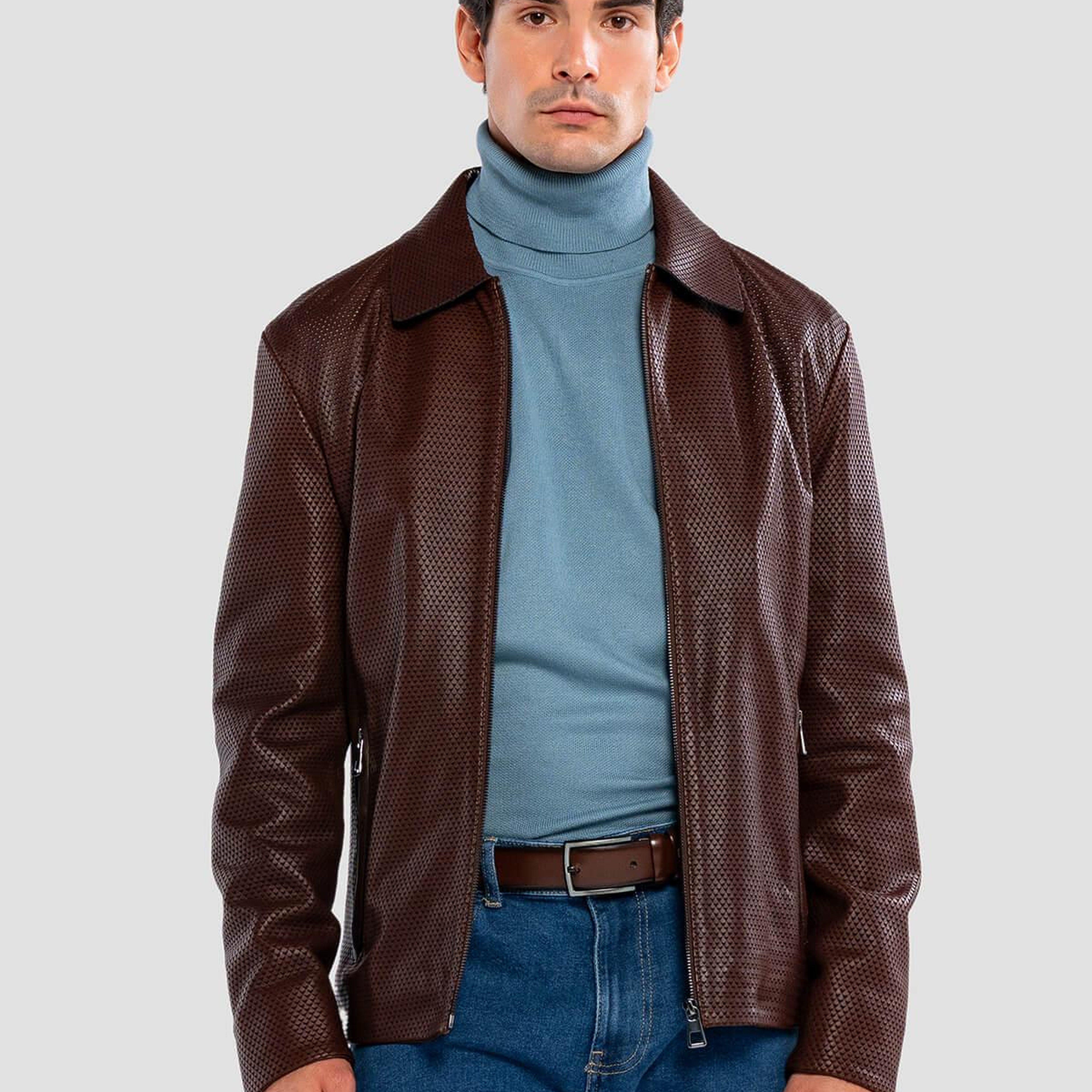 Tamer Tanca Erkek Hakiki Deri Fındık Deri Mont