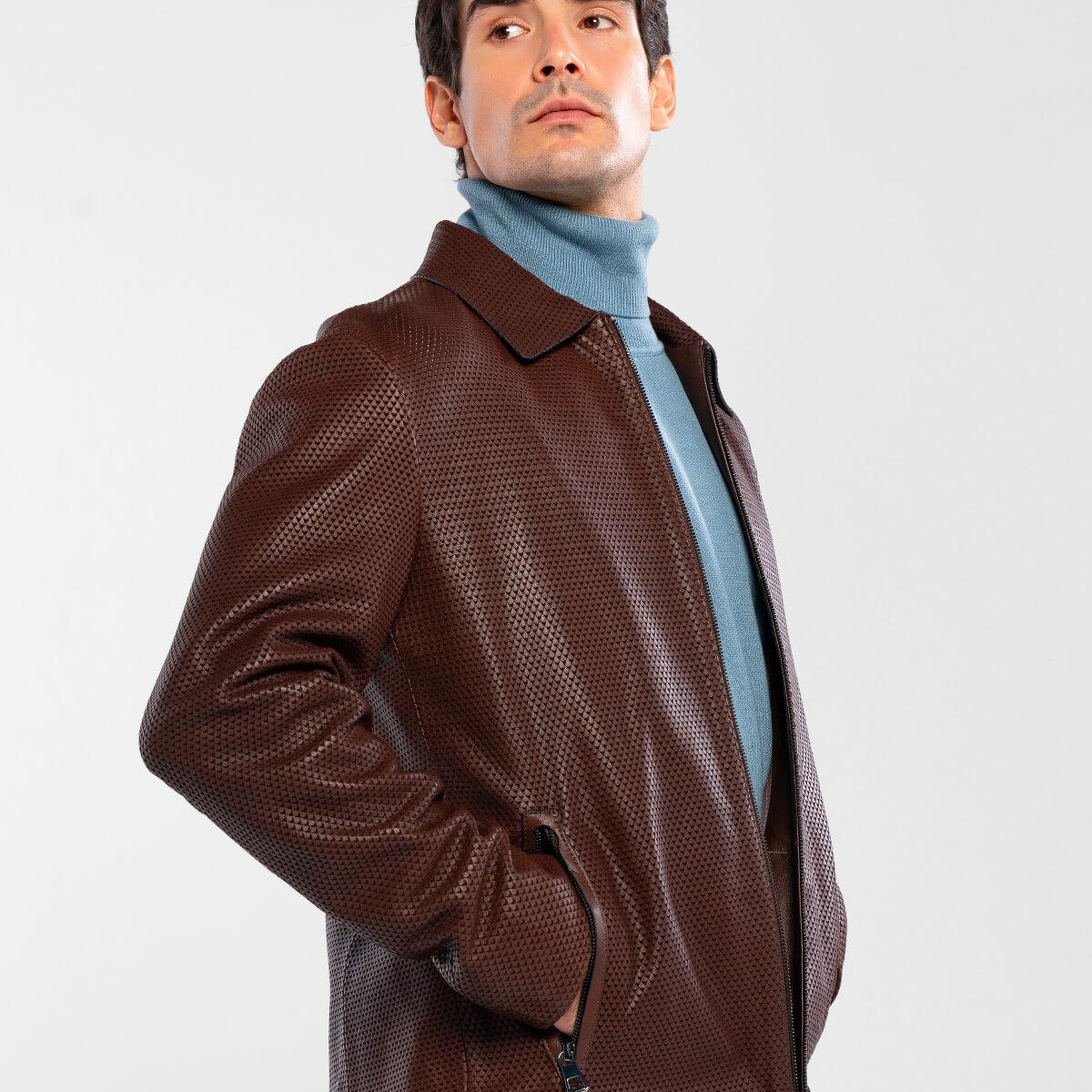 Tamer Tanca Erkek Hakiki Deri Fındık Deri Mont