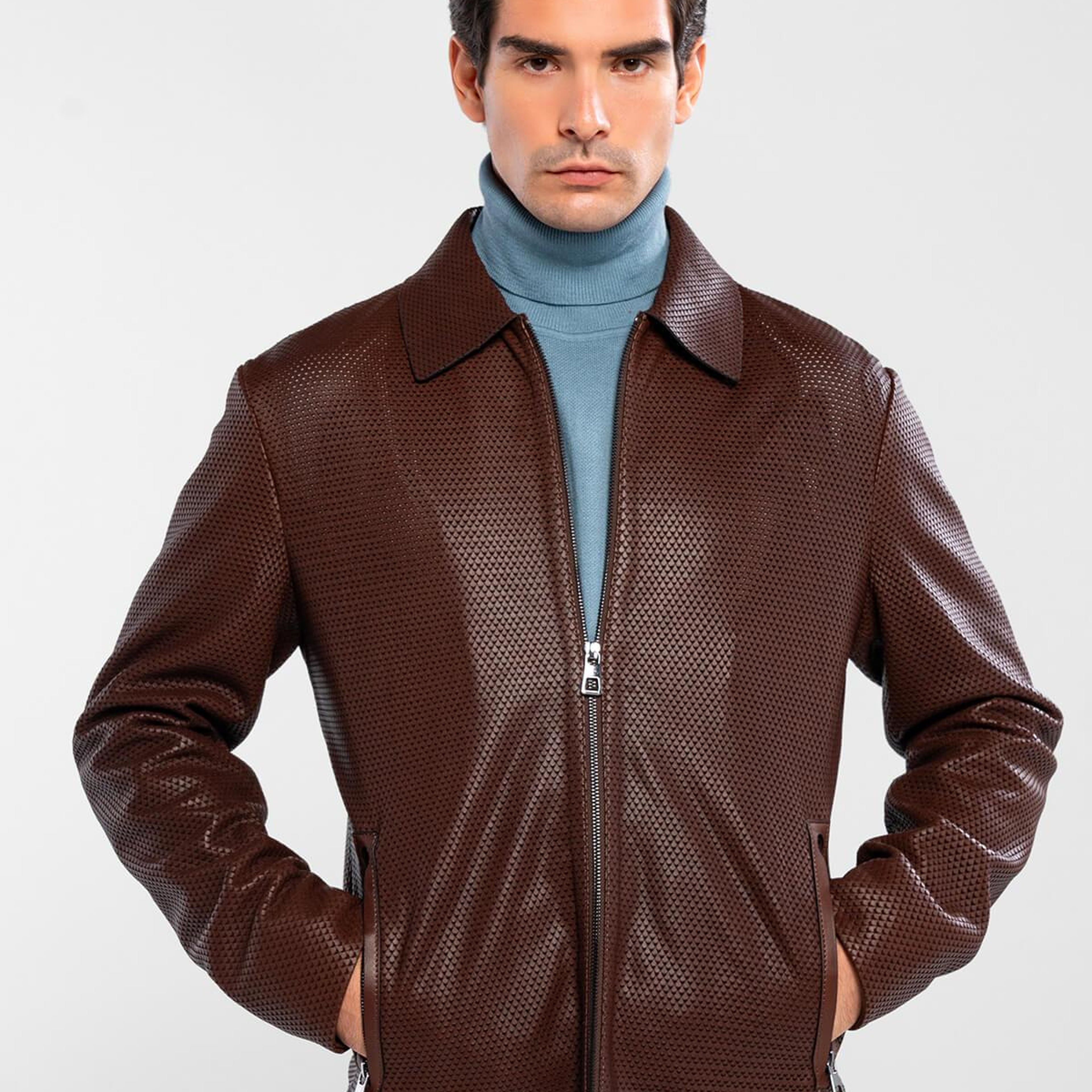 Tamer Tanca Erkek Hakiki Deri Fındık Deri Mont