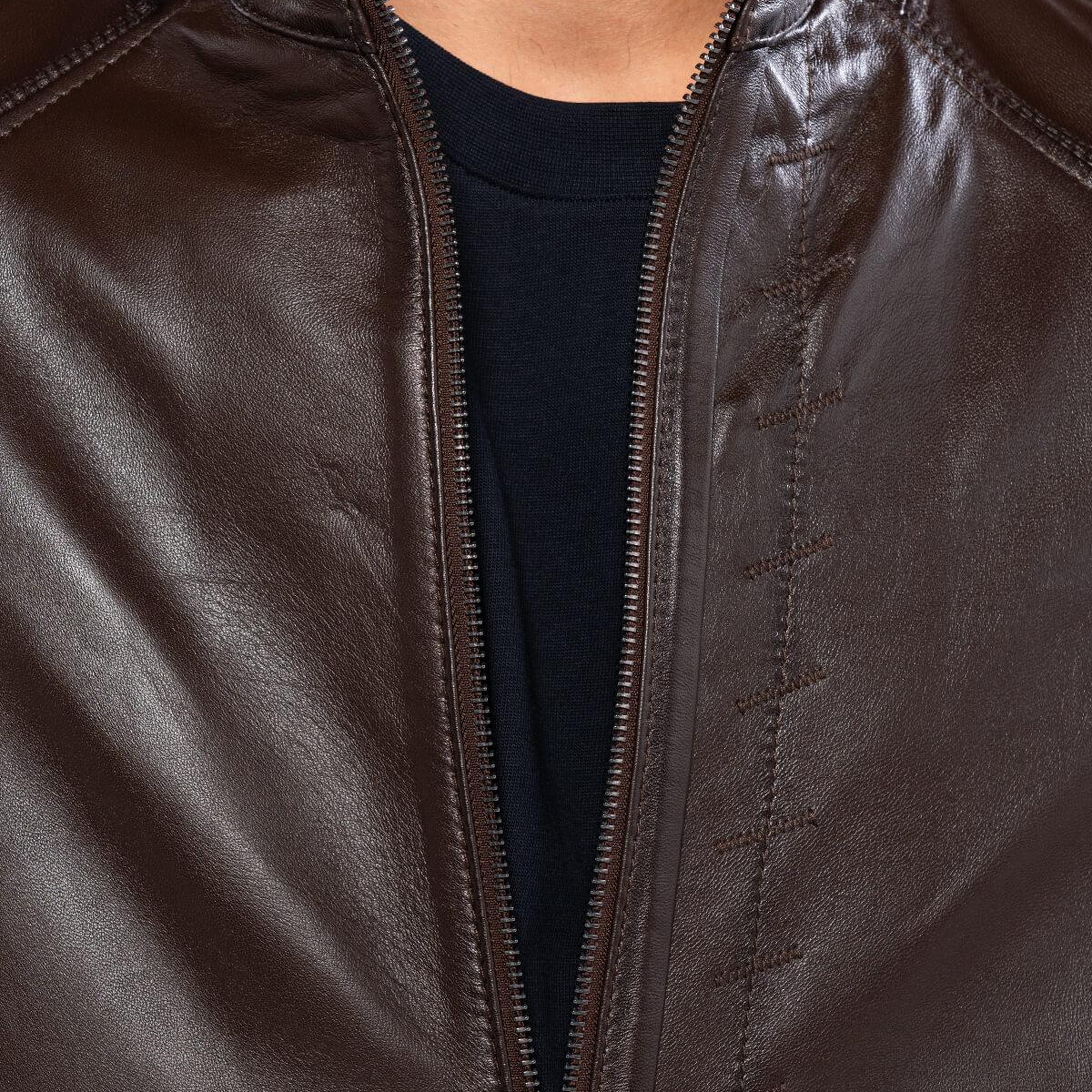 Tamer Tanca Erkek Hakiki Deri Kahverengi Deri Mont