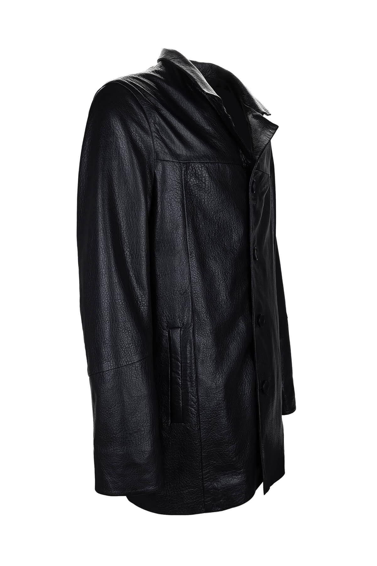 Tamer Tanca Erkek Hakiki Deri Siyah Jumbo Mont