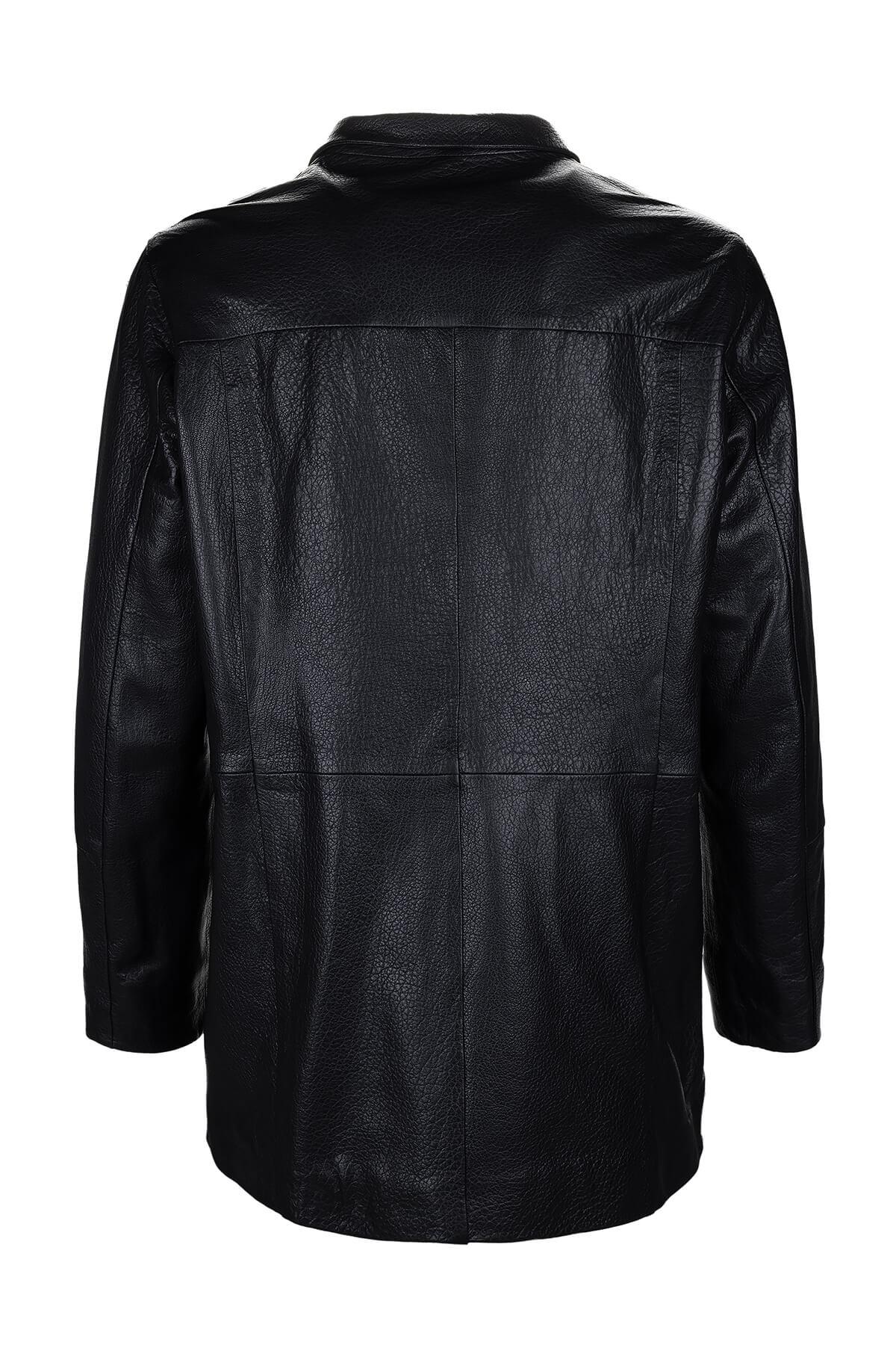 Tamer Tanca Erkek Hakiki Deri Siyah Jumbo Mont